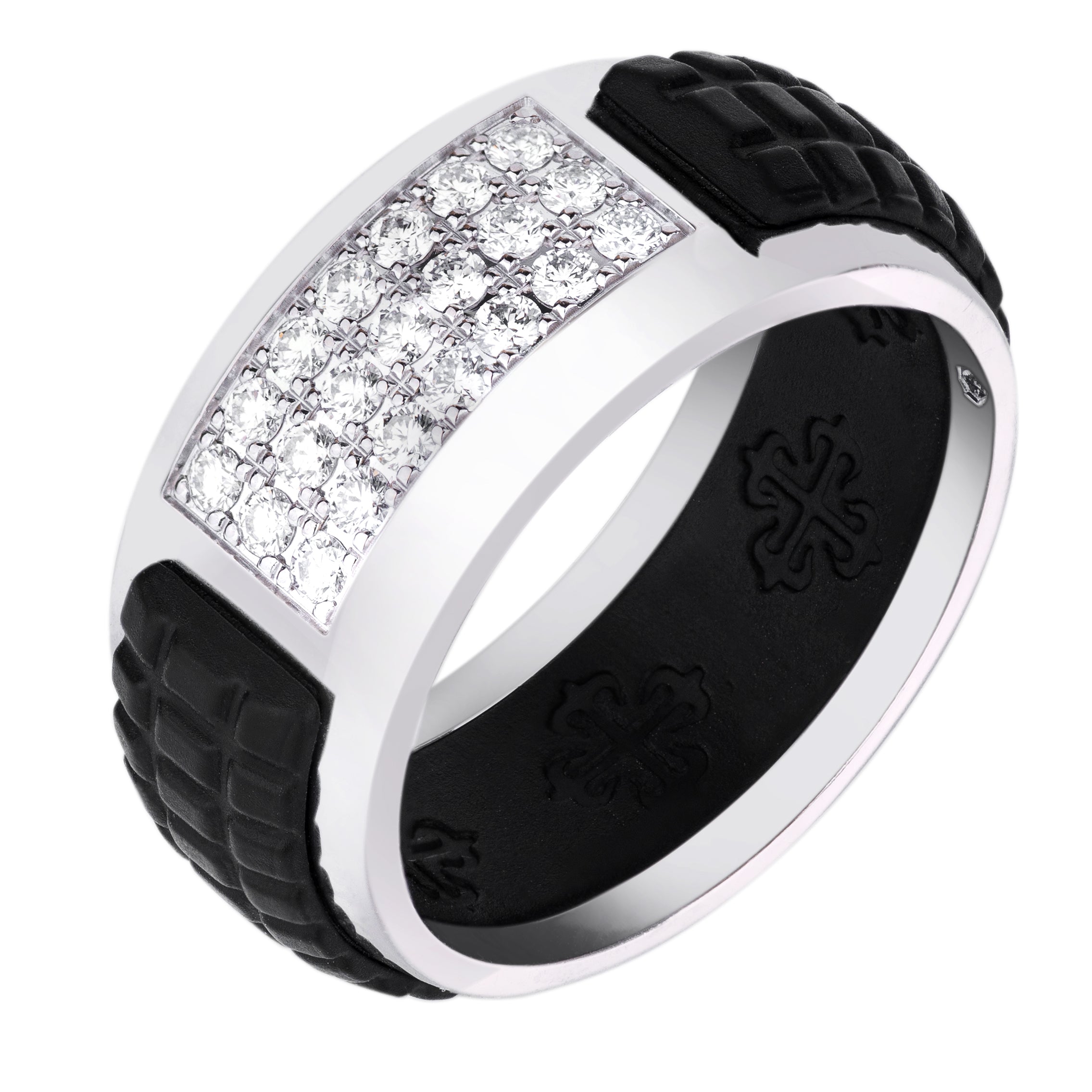 Patek Philippe Aquanaut Luce Ring | Pavé Diamonds & Interchangeable Rubber Inserts | 18k White Gold