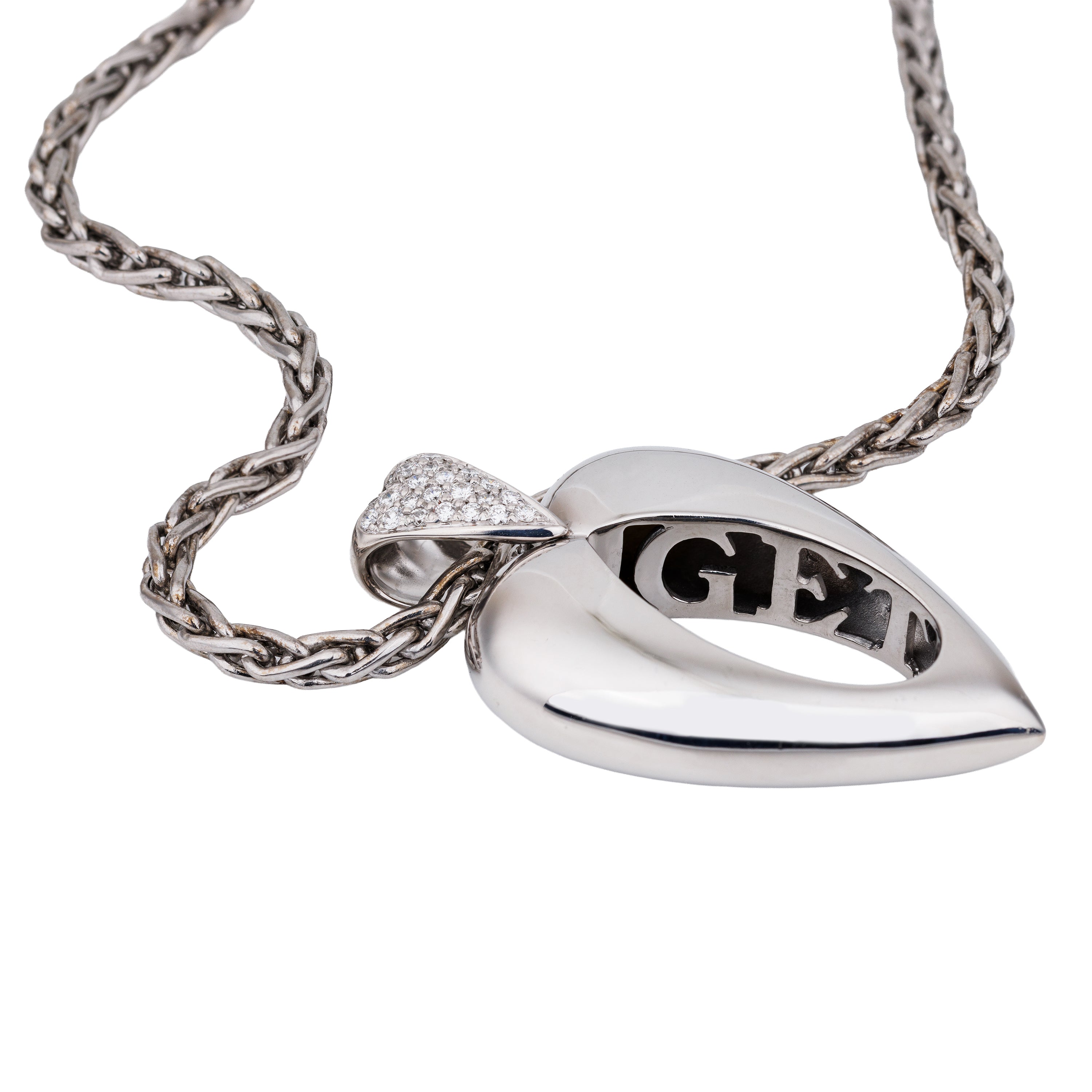 Piaget Coeur Necklace | Pavé Diamonds | 18k White Gold | 1996