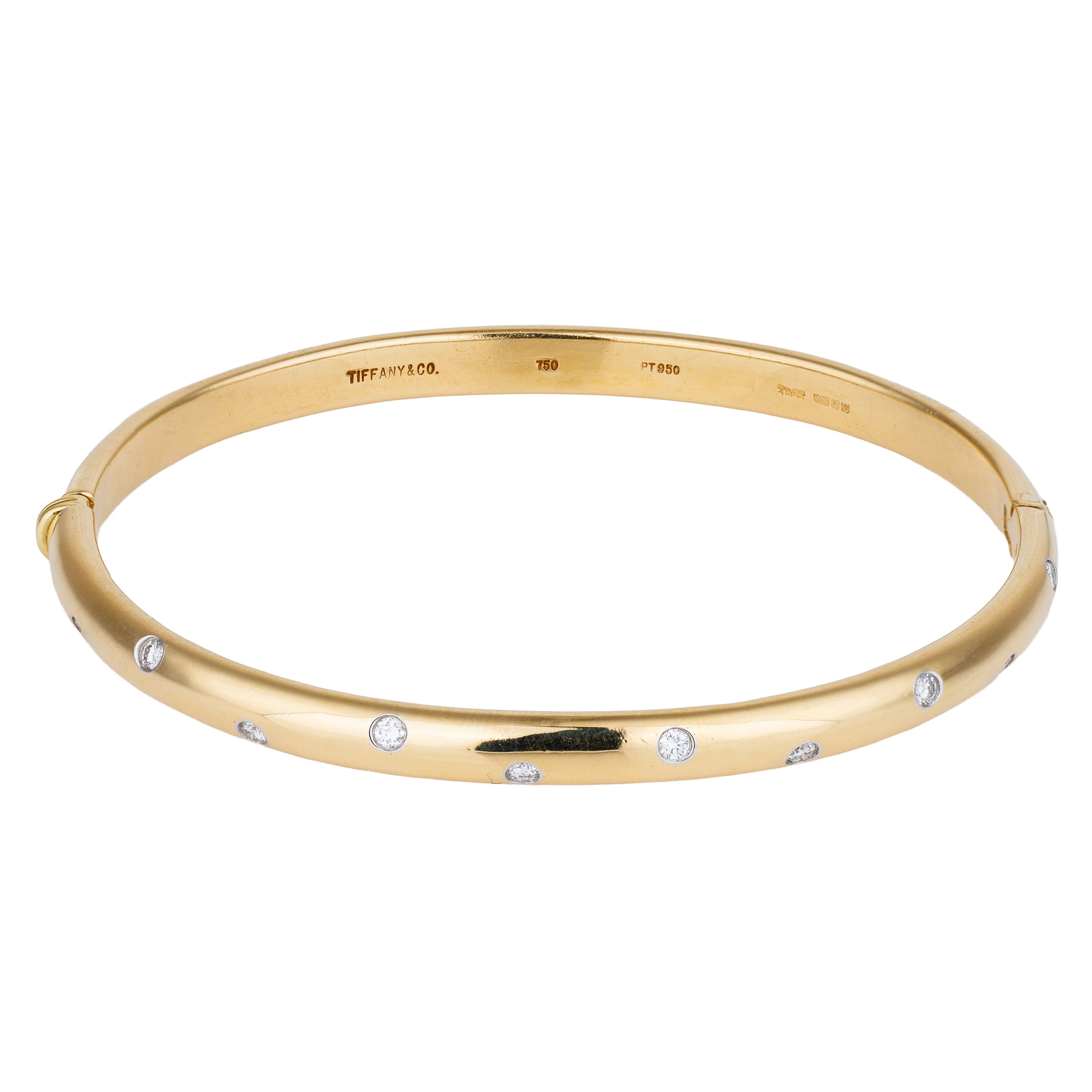 Tiffany & Co. Etoile Diamond Bangle Bracelet | 18k Yellow Gold & Platnium