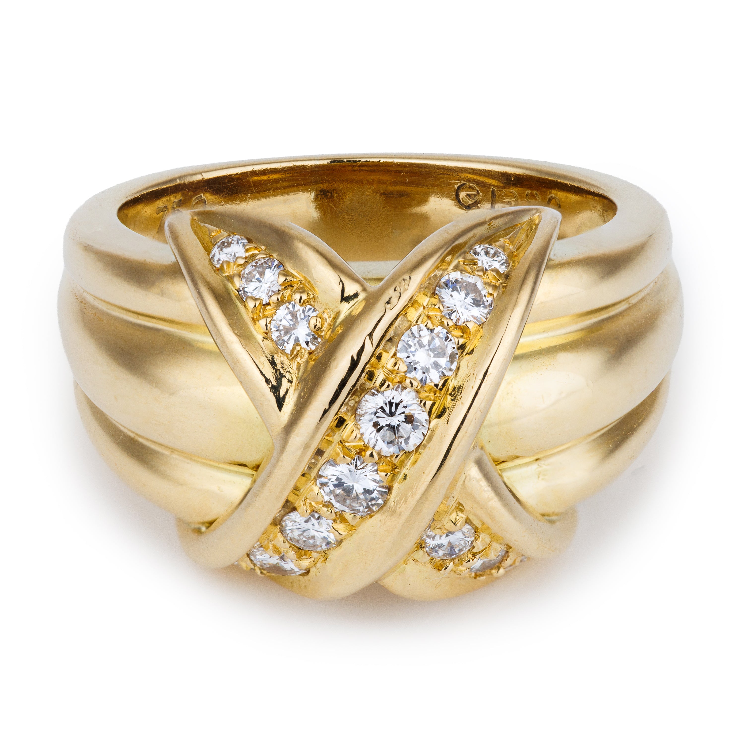 Tiffany Schlumberger Crossover Diamond Ring | 18k Yellow Gold | 1990