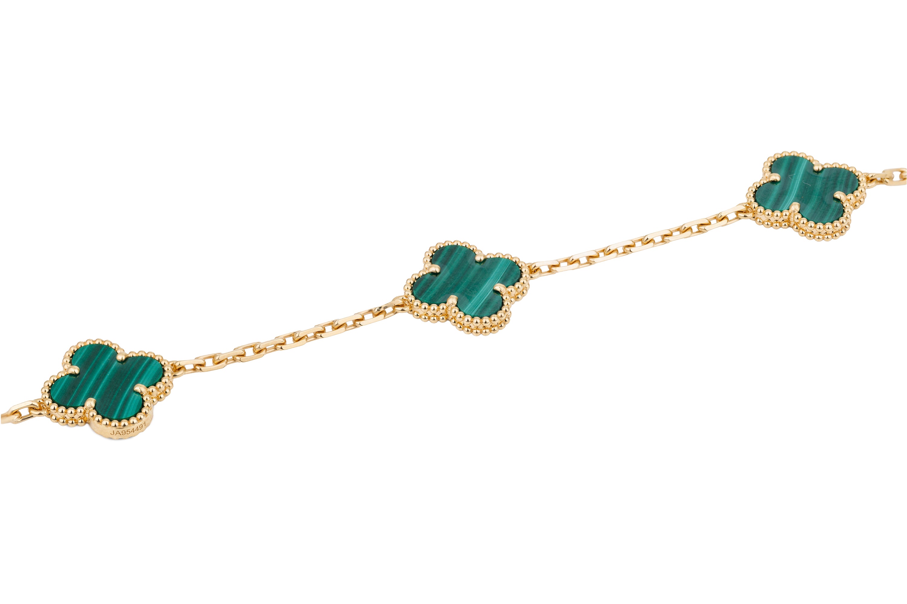 Van Cleef & Arpels Vintage Alhambra Long Necklace, 20 Motifs | Malachite | 18k Yellow Gold