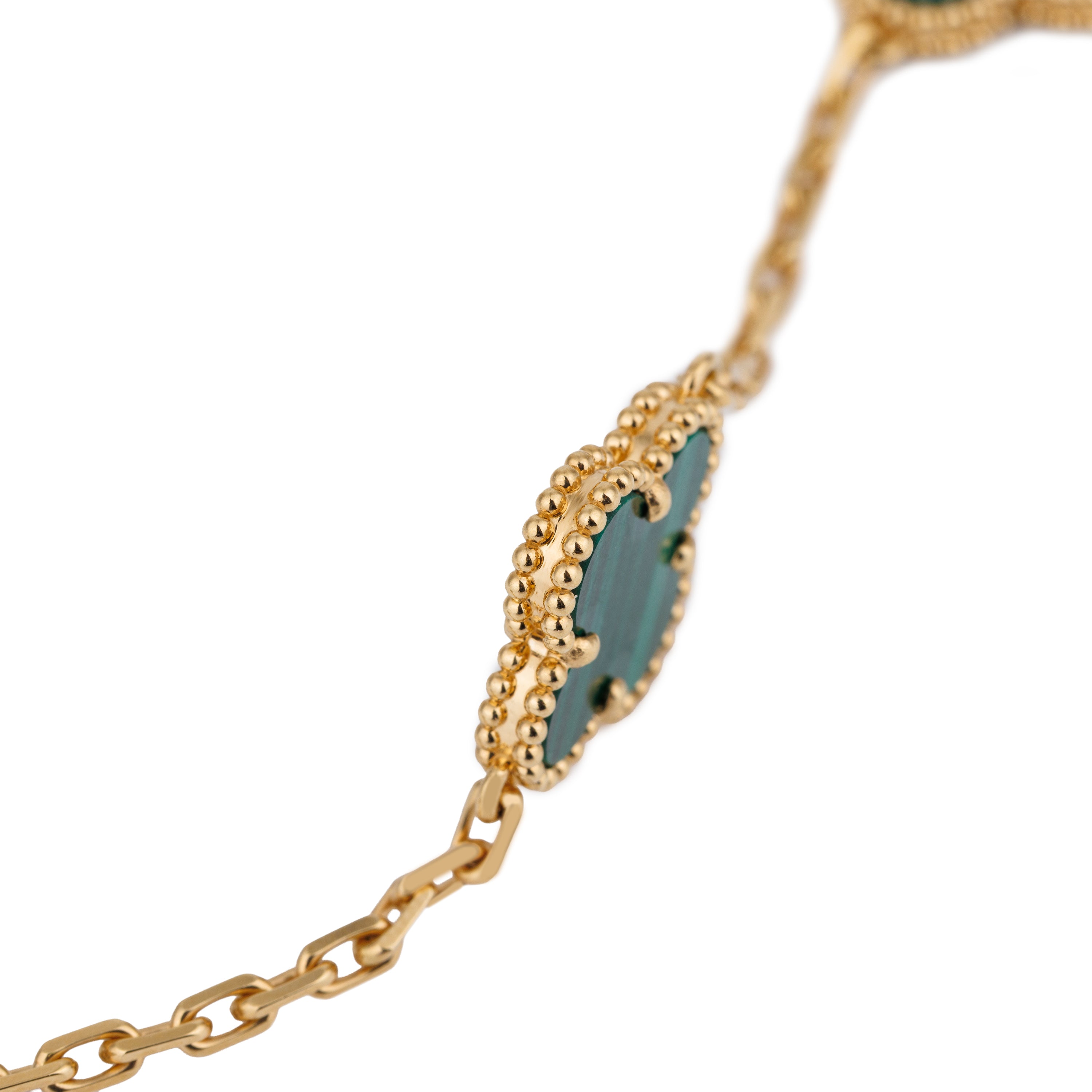 Van Cleef & Arpels Vintage Alhambra Long Necklace, 20 Motifs | Malachite | 18k Yellow Gold