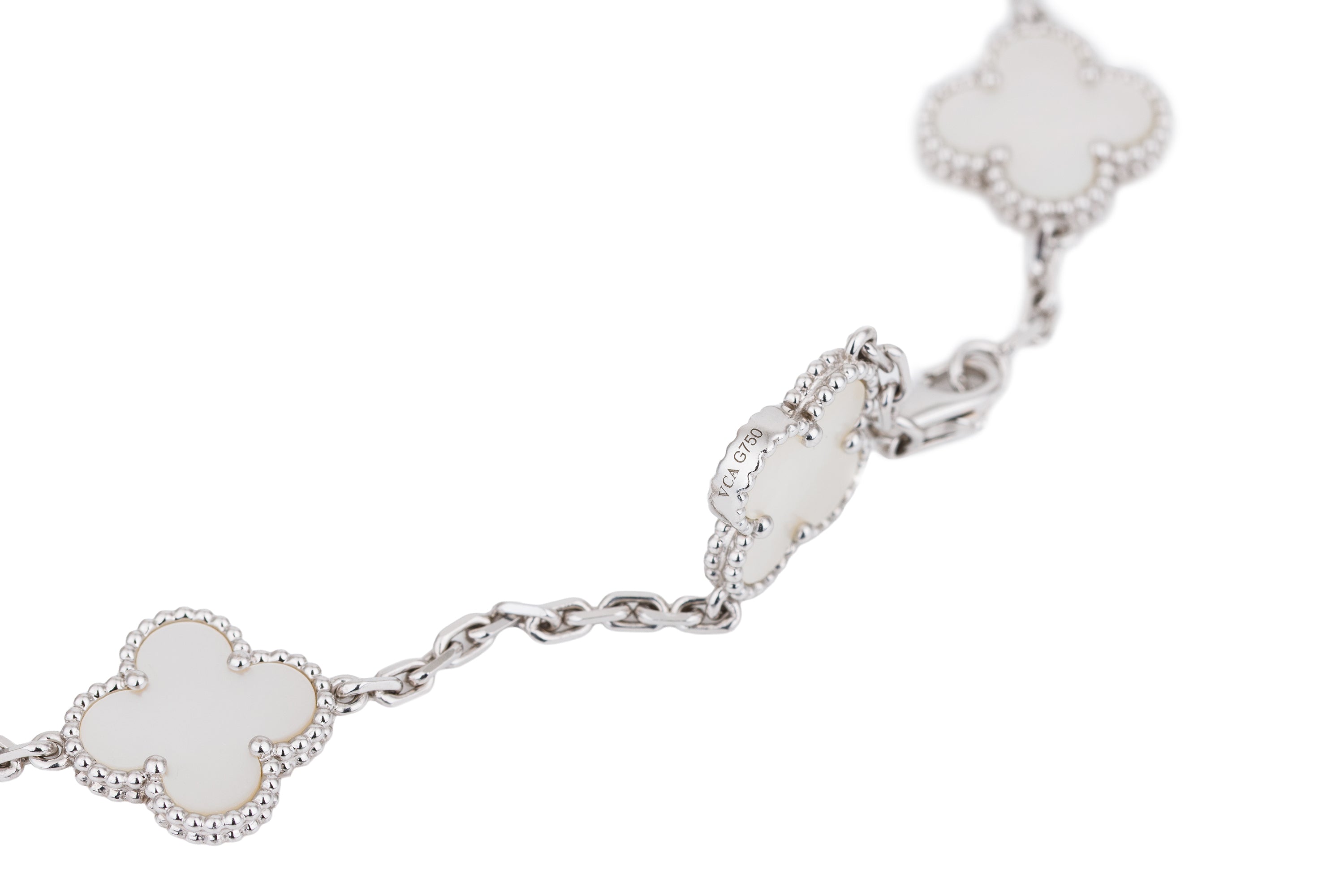 Van Cleef & Arpels Vintage Alhambra Necklace, 10 Motifs | Mother Of Pearl | 18k White Gold