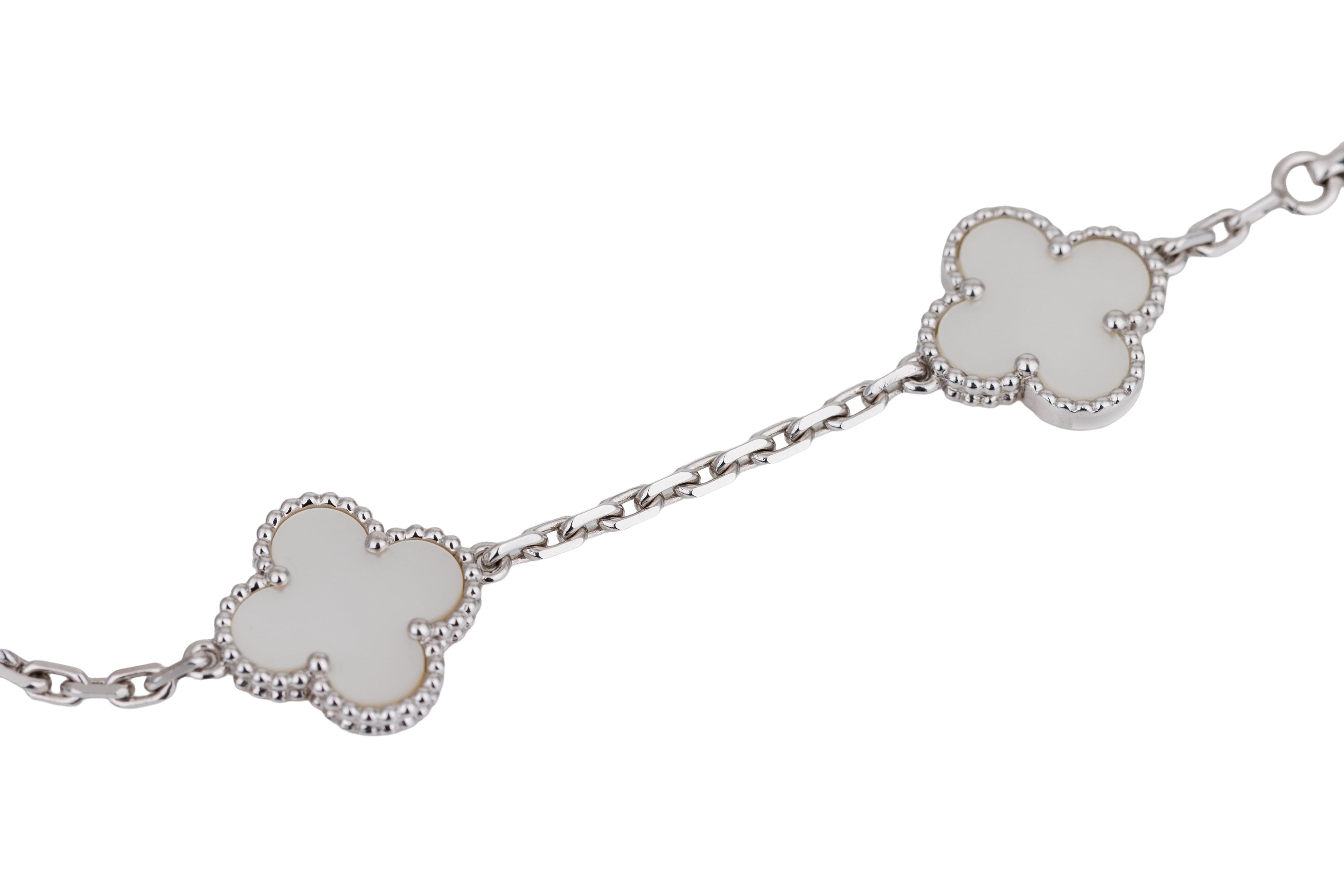 Van Cleef & Arpels Vintage Alhambra Necklace, 10 Motifs | Mother Of Pearl | 18k White Gold
