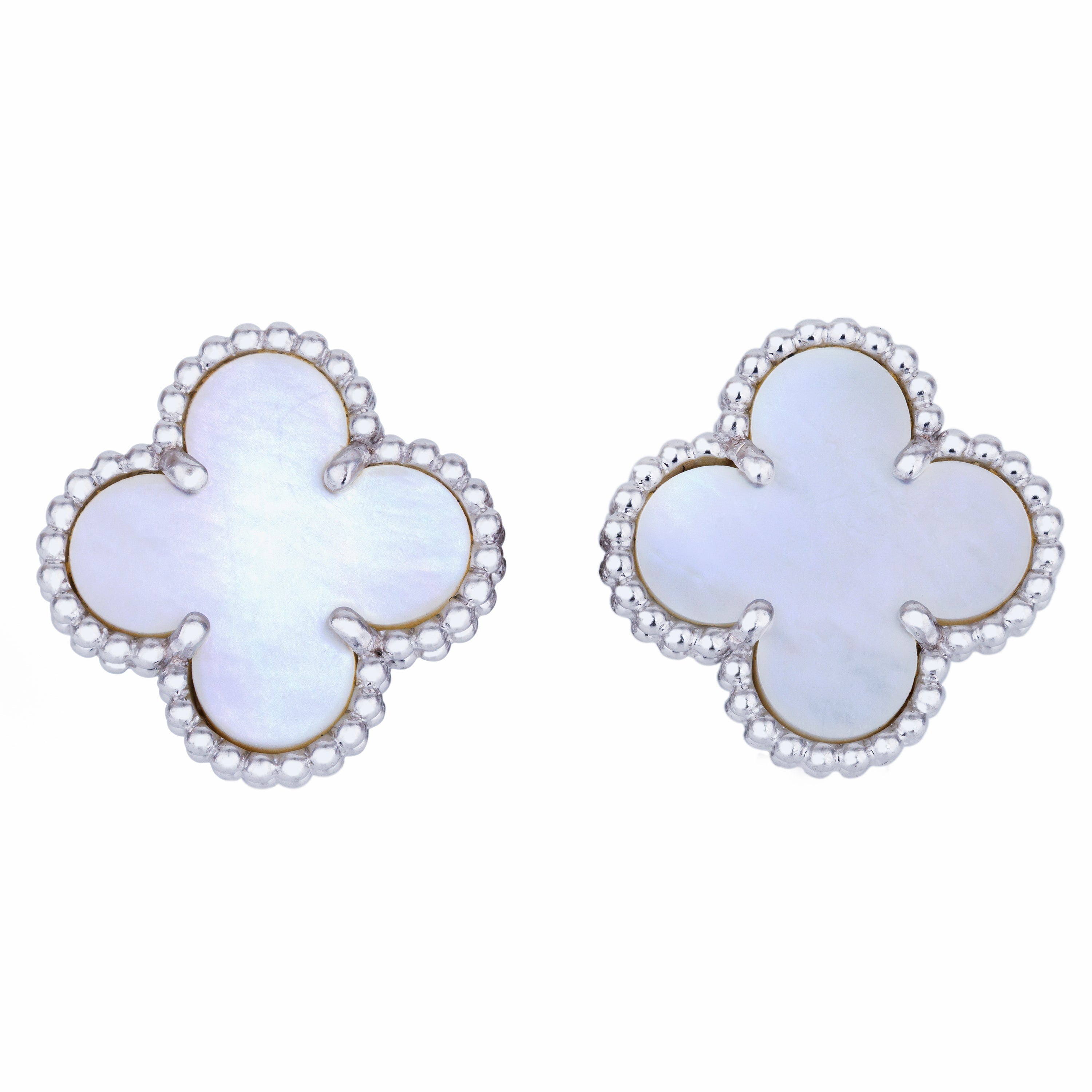 Van Cleef & Arpels Vintage Alhambra Earrings | Mother of Pearl | 18k White Gold
