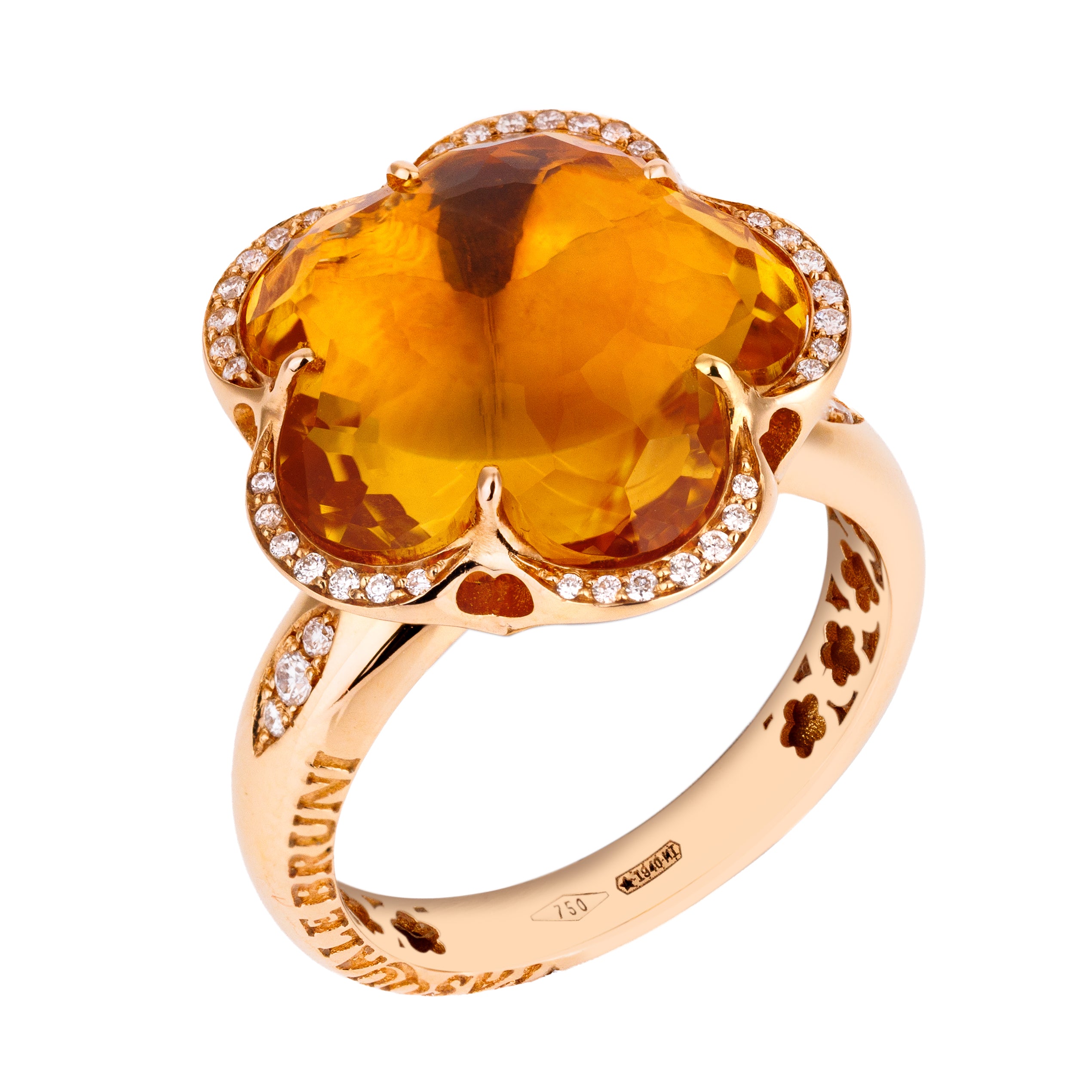 Pasquale Bruni Bon Ton Set | Citrine & Diamond | Necklace, Ring & Earrings | 18k Rose Gold