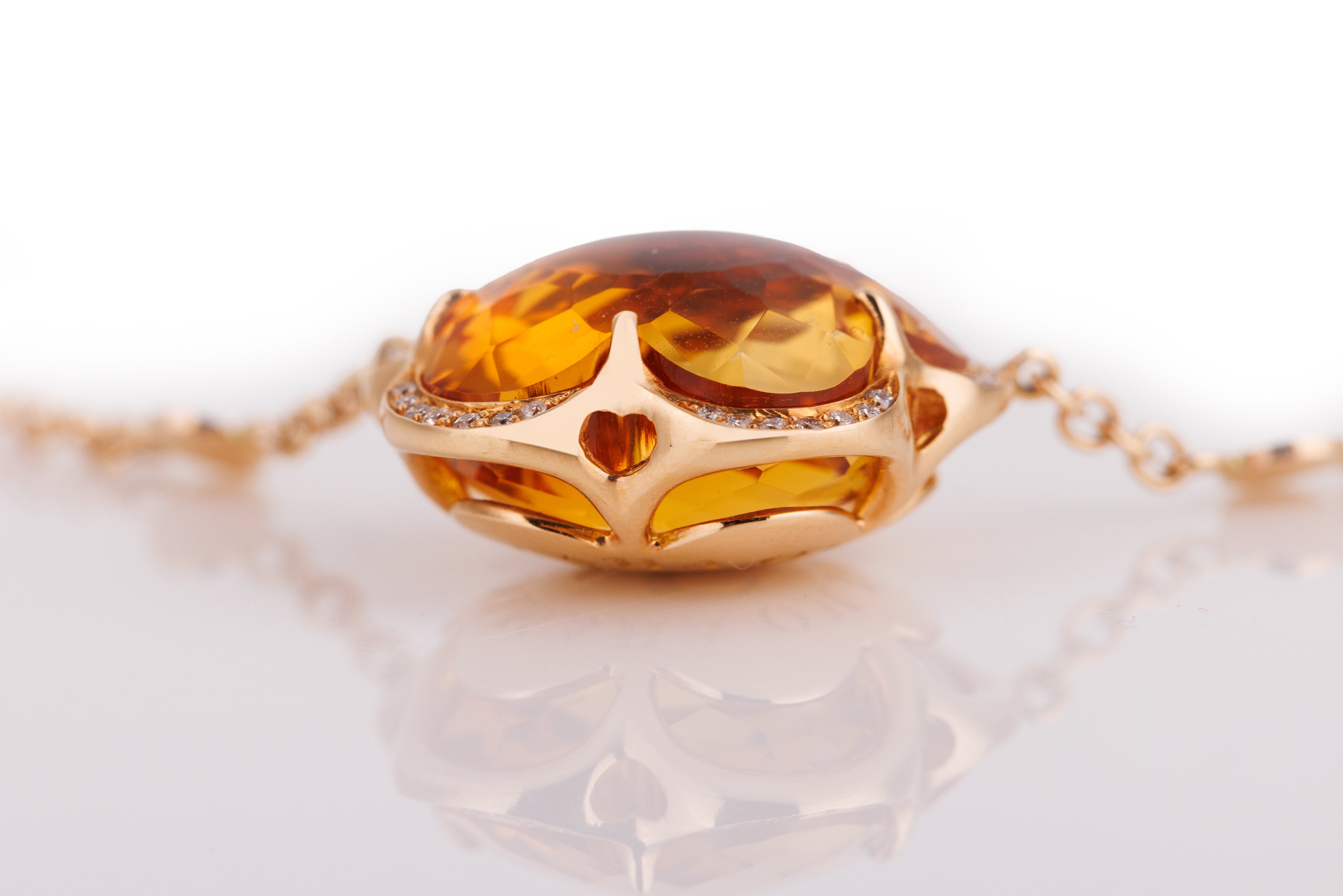 Pasquale Bruni Bon Ton Set | Citrine & Diamond | Necklace, Ring & Earrings | 18k Rose Gold