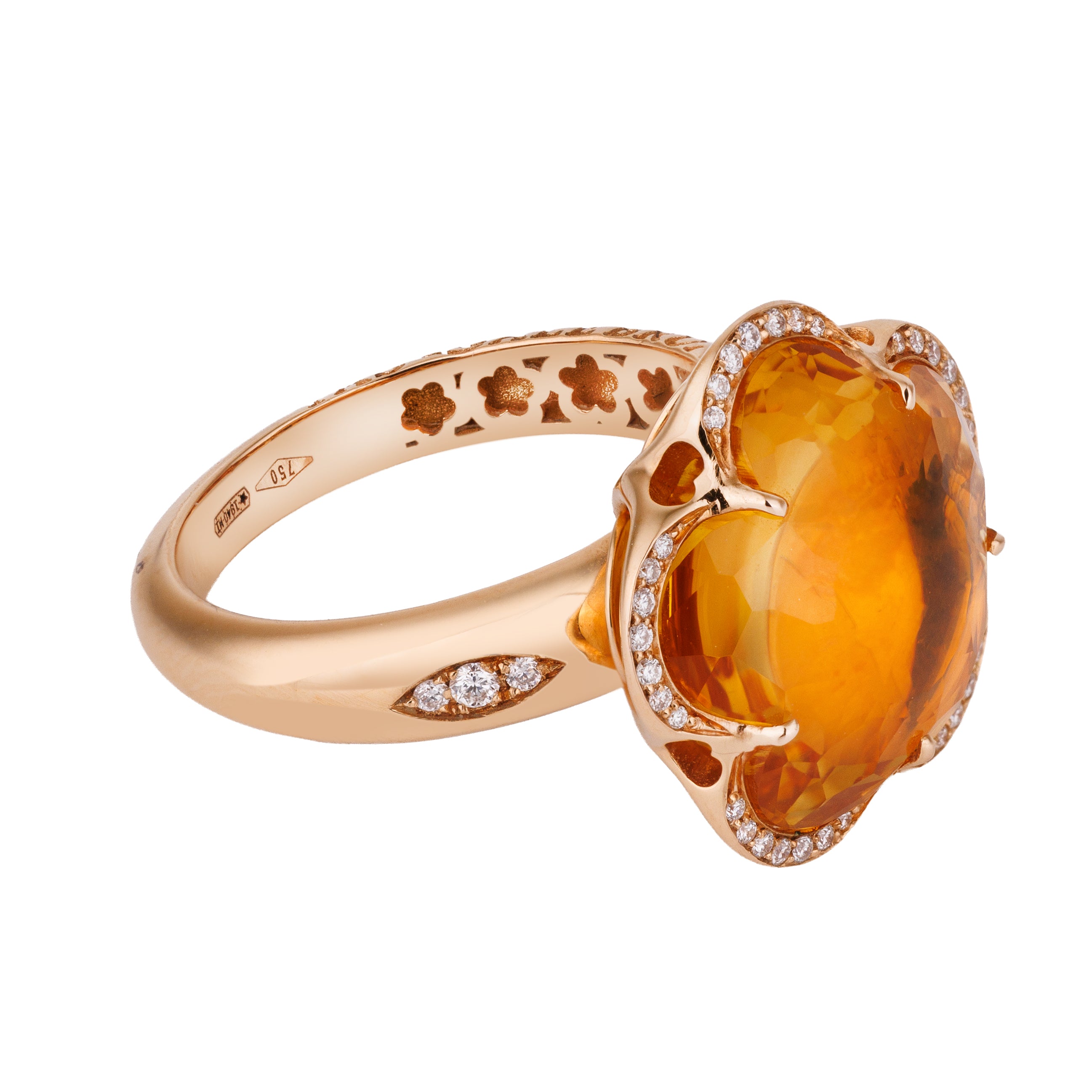 Pasquale Bruni Bon Ton Set | Citrine & Diamond | Necklace, Ring & Earrings | 18k Rose Gold