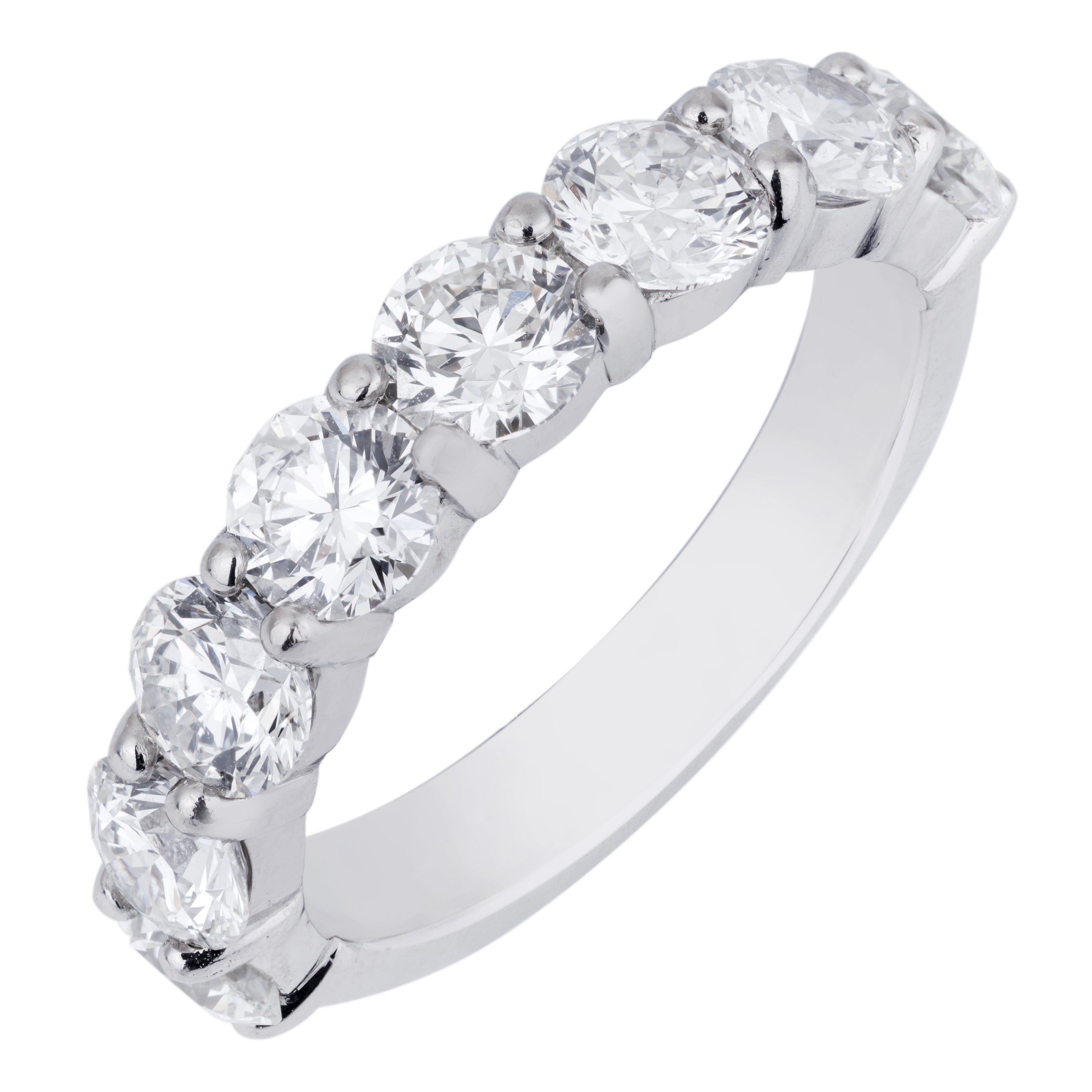 Half-Eternity Diamond Wedding Band Ring | 18k White Gold