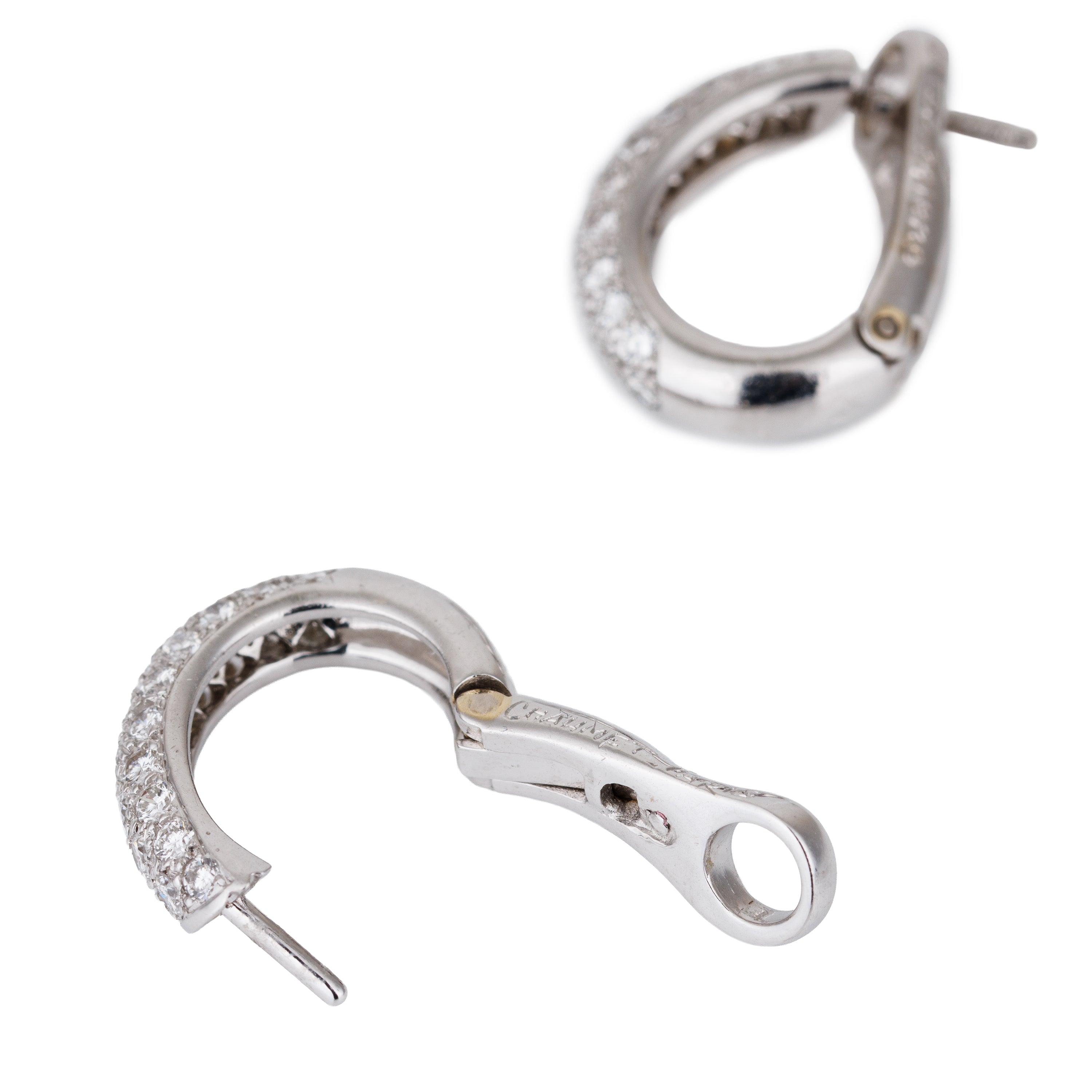 Chaumet Diamond Mini Hoop Earrings | 18k White Gold