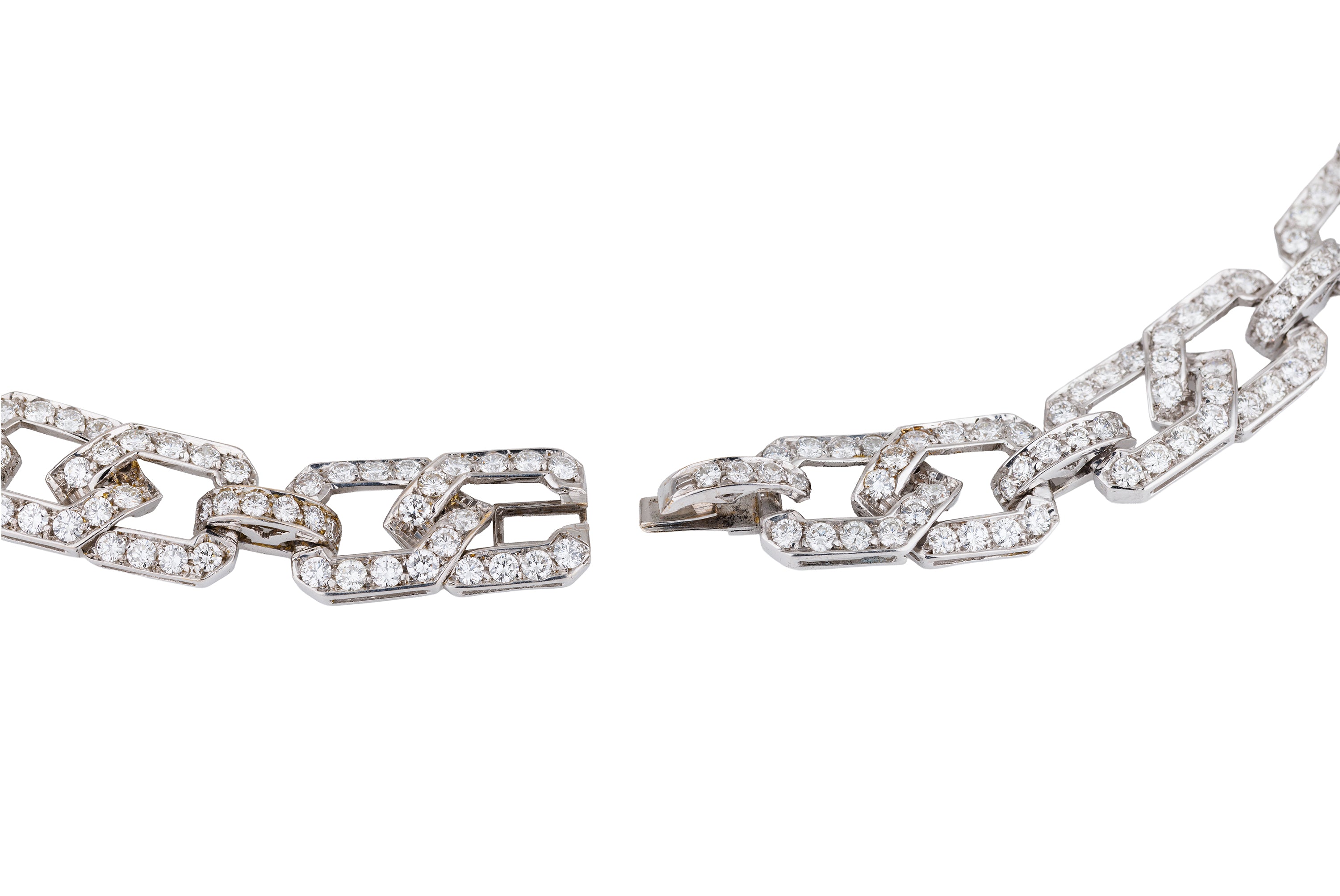 Late Art Deco 50ct Diamond Convertible Necklace & Bracelet Suite | Platinum | Circa 1940s