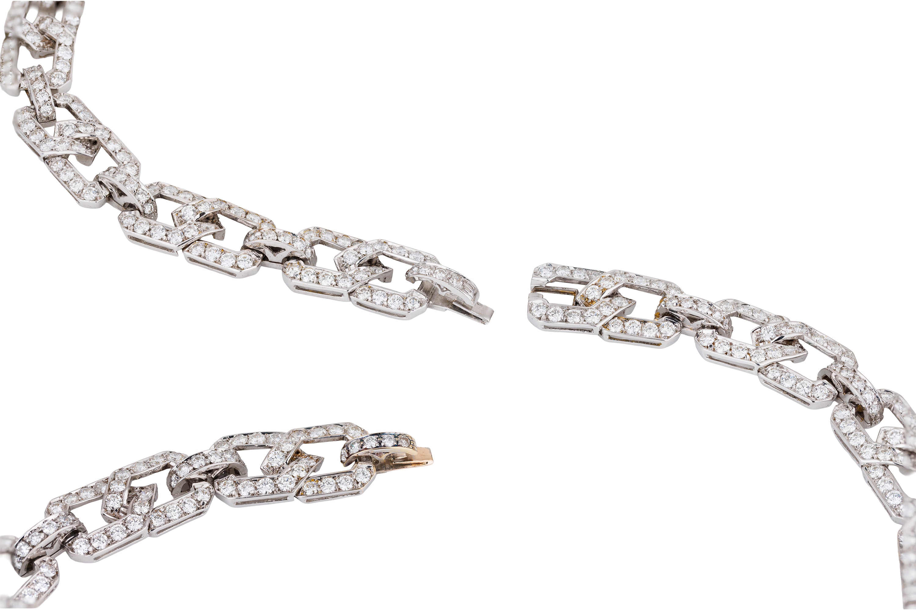 Late Art Deco 50ct Diamond Convertible Necklace & Bracelet Suite | Platinum | Circa 1940s