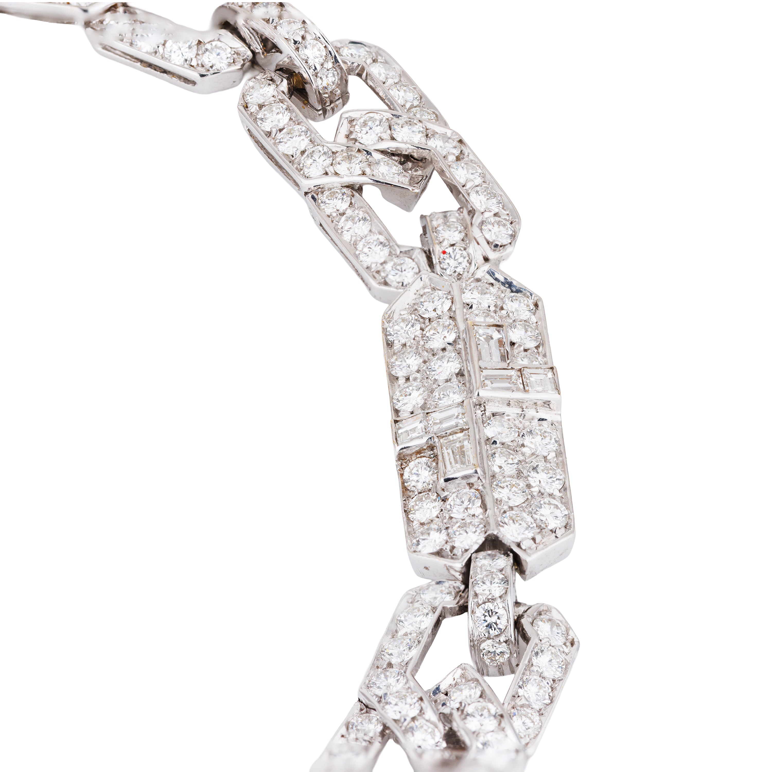 Late Art Deco 50ct Diamond Convertible Necklace & Bracelet Suite | Platinum | Circa 1940s