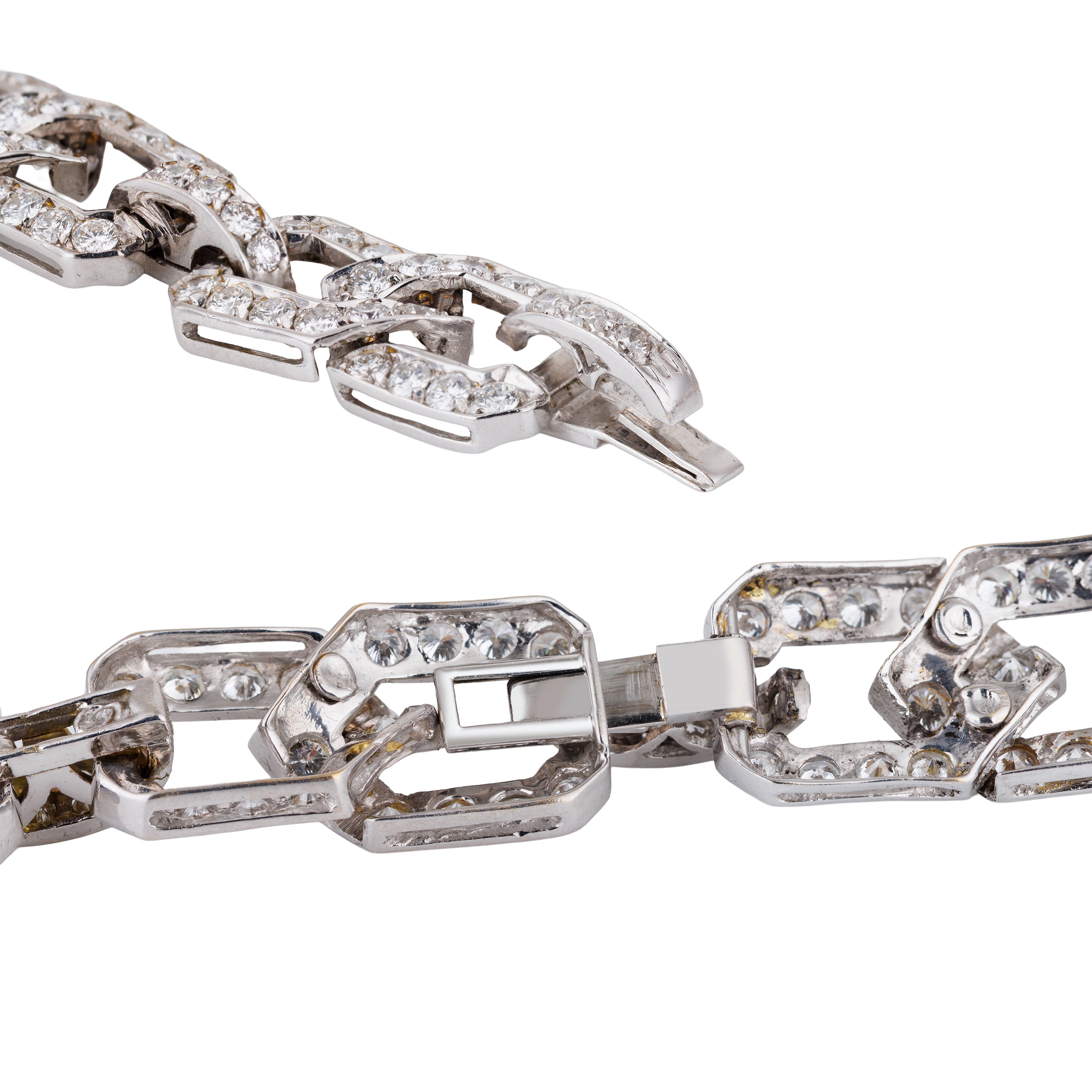 Late Art Deco 50ct Diamond Convertible Necklace & Bracelet Suite | Platinum | Circa 1940s
