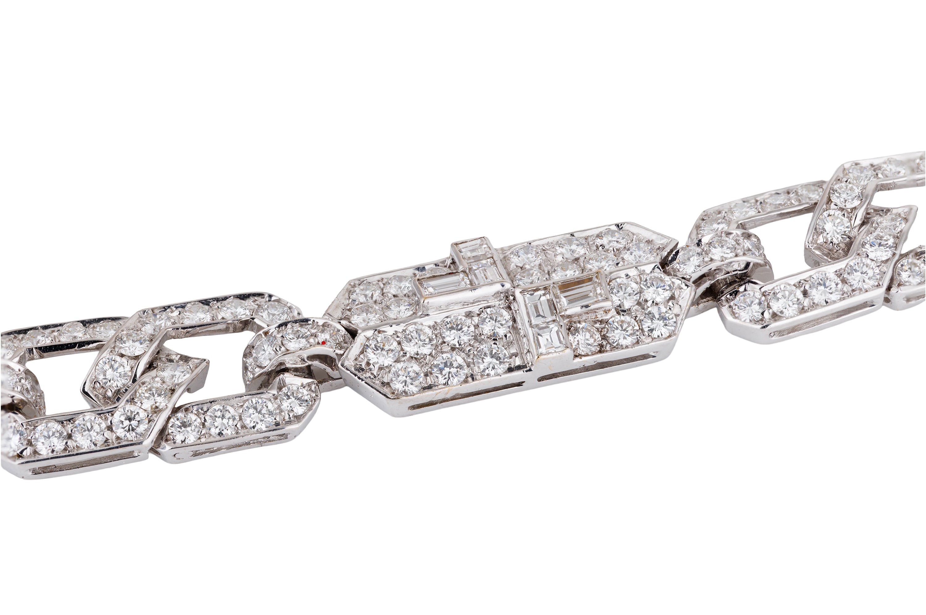 Late Art Deco 50ct Diamond Convertible Necklace & Bracelet Suite | Platinum | Circa 1940s
