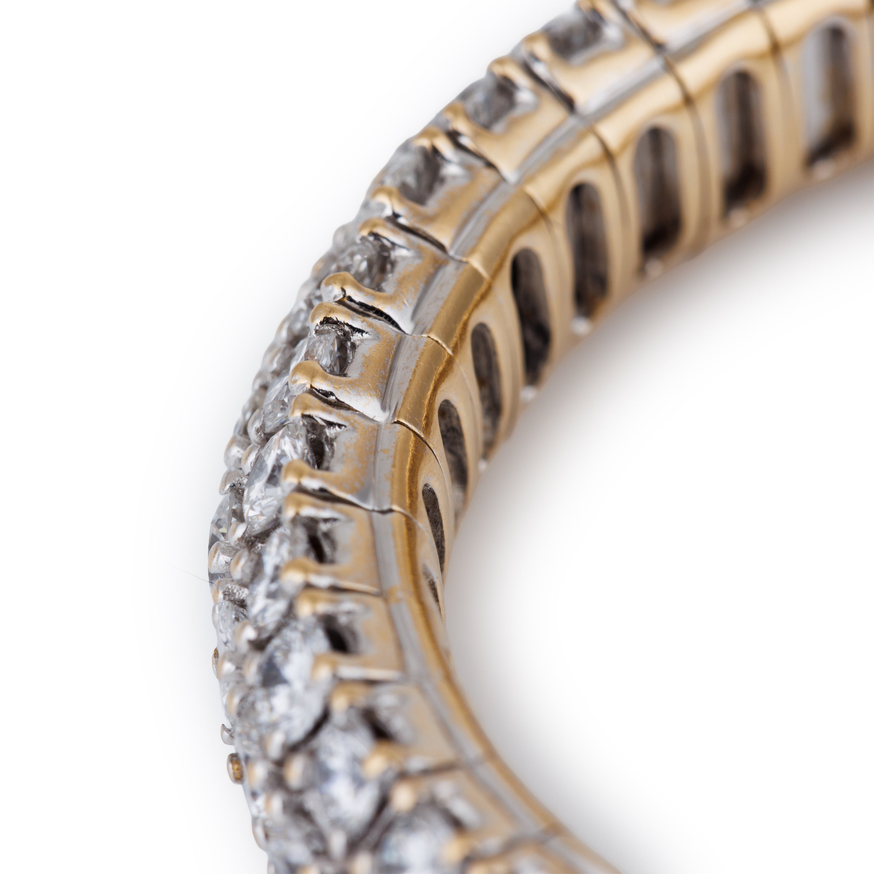 Pavé Diamond Bracelet Bangle | 18k White & Yellow Gold