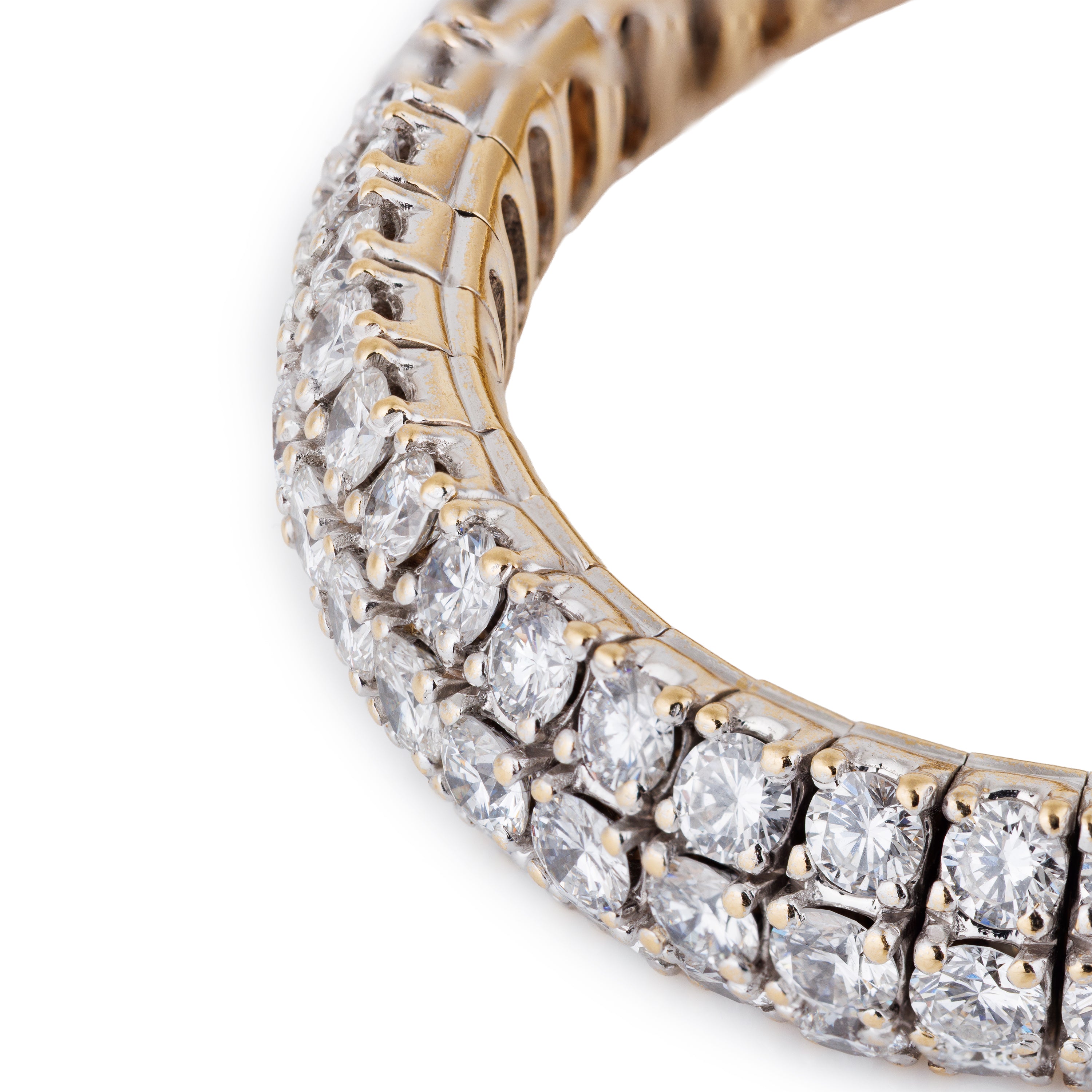Pavé Diamond Bracelet Bangle | 18k White & Yellow Gold