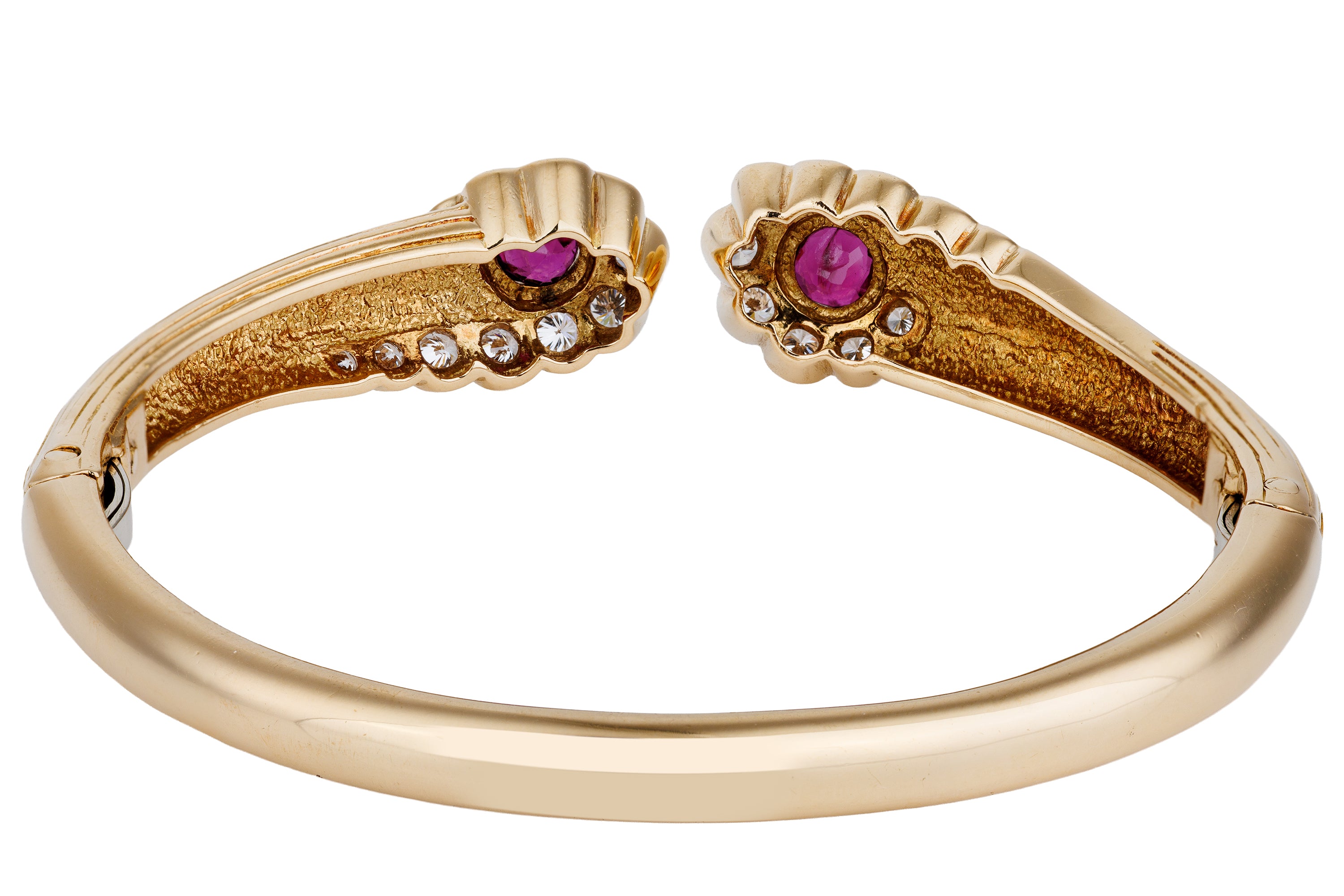 Ruby & Diamond Bangle Bracelet | 18k Yellow Gold