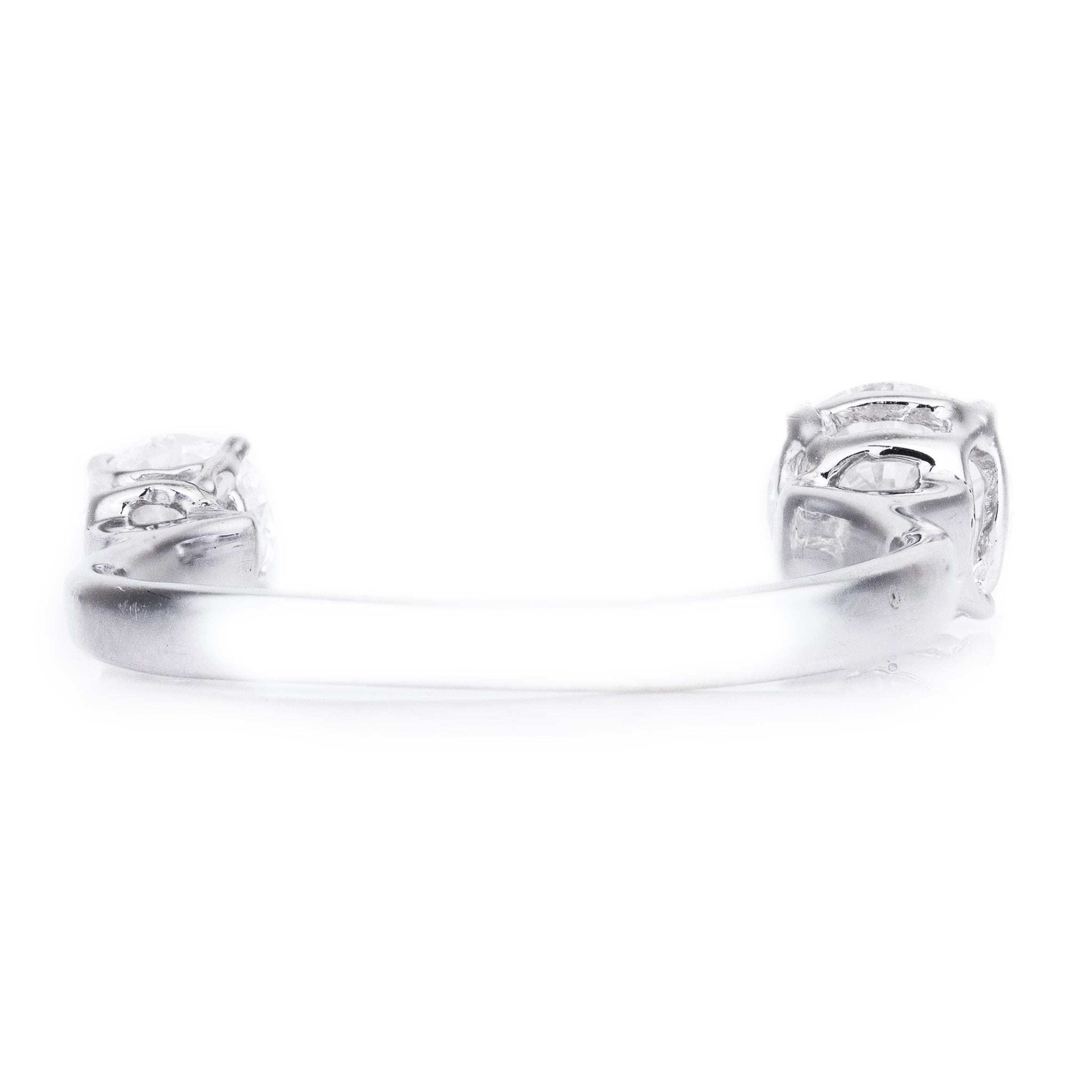 Open Band Floating Diamond Ring | 18k White Gold