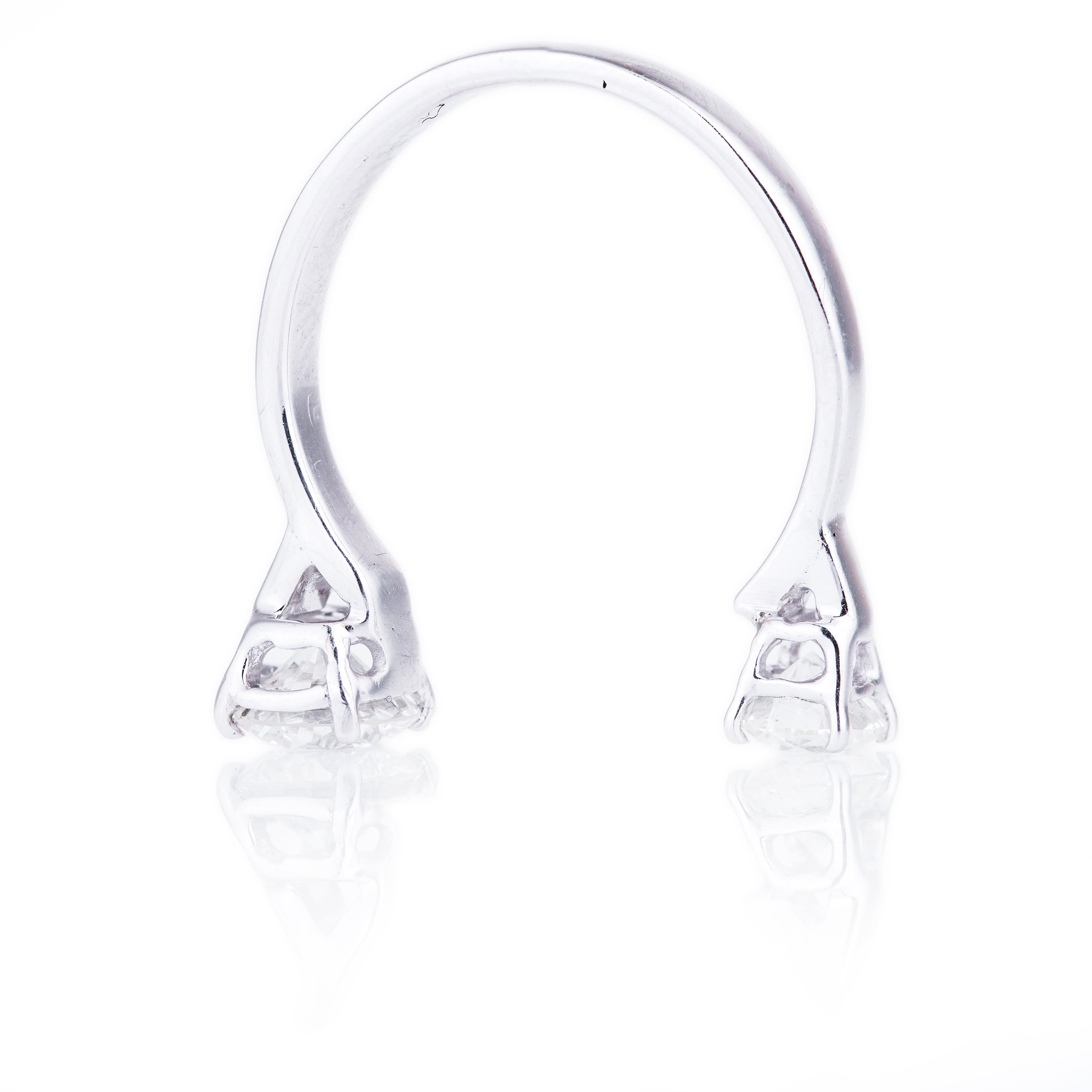 Open Band Floating Diamond Ring | 18k White Gold