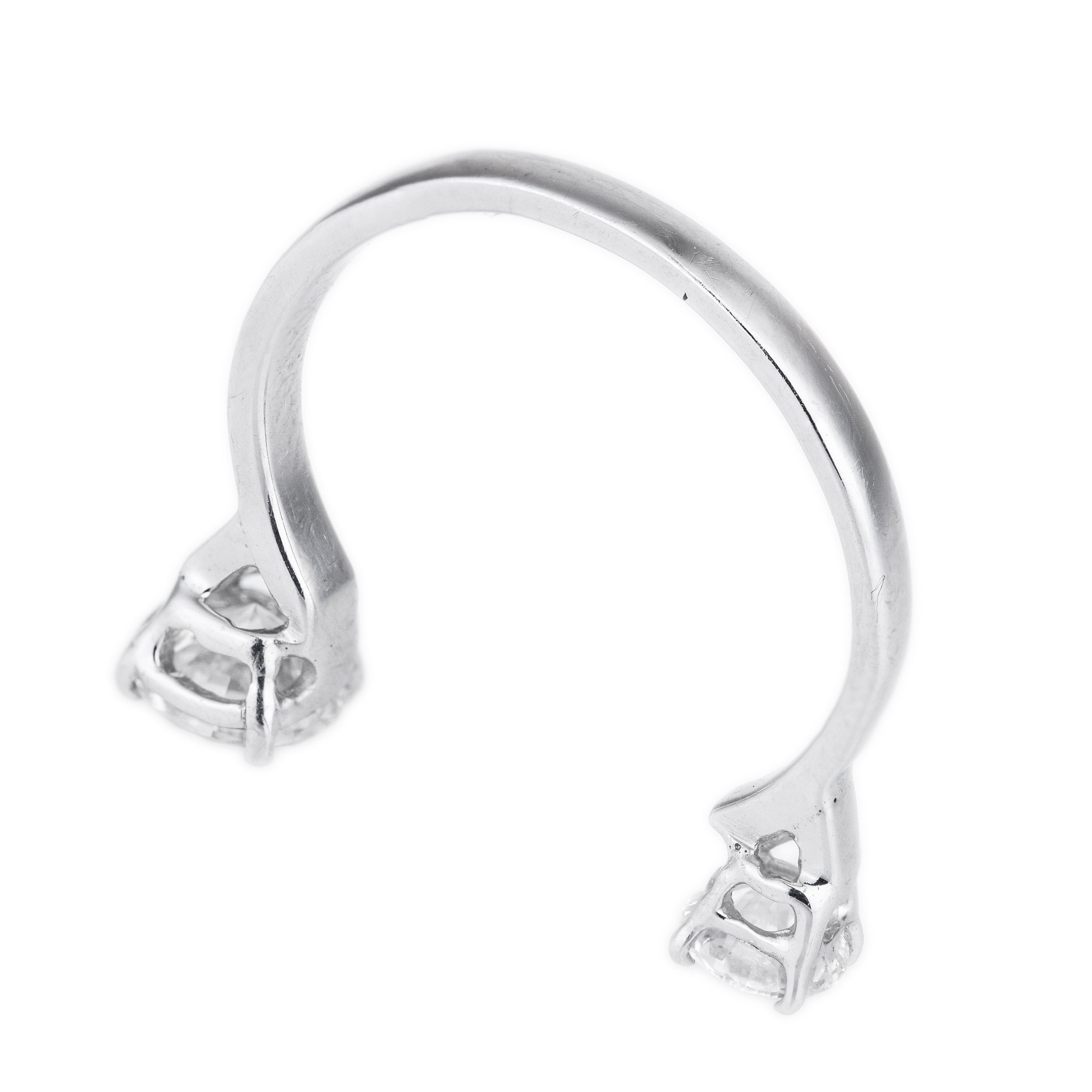 Open Band Floating Diamond Ring | 18k White Gold