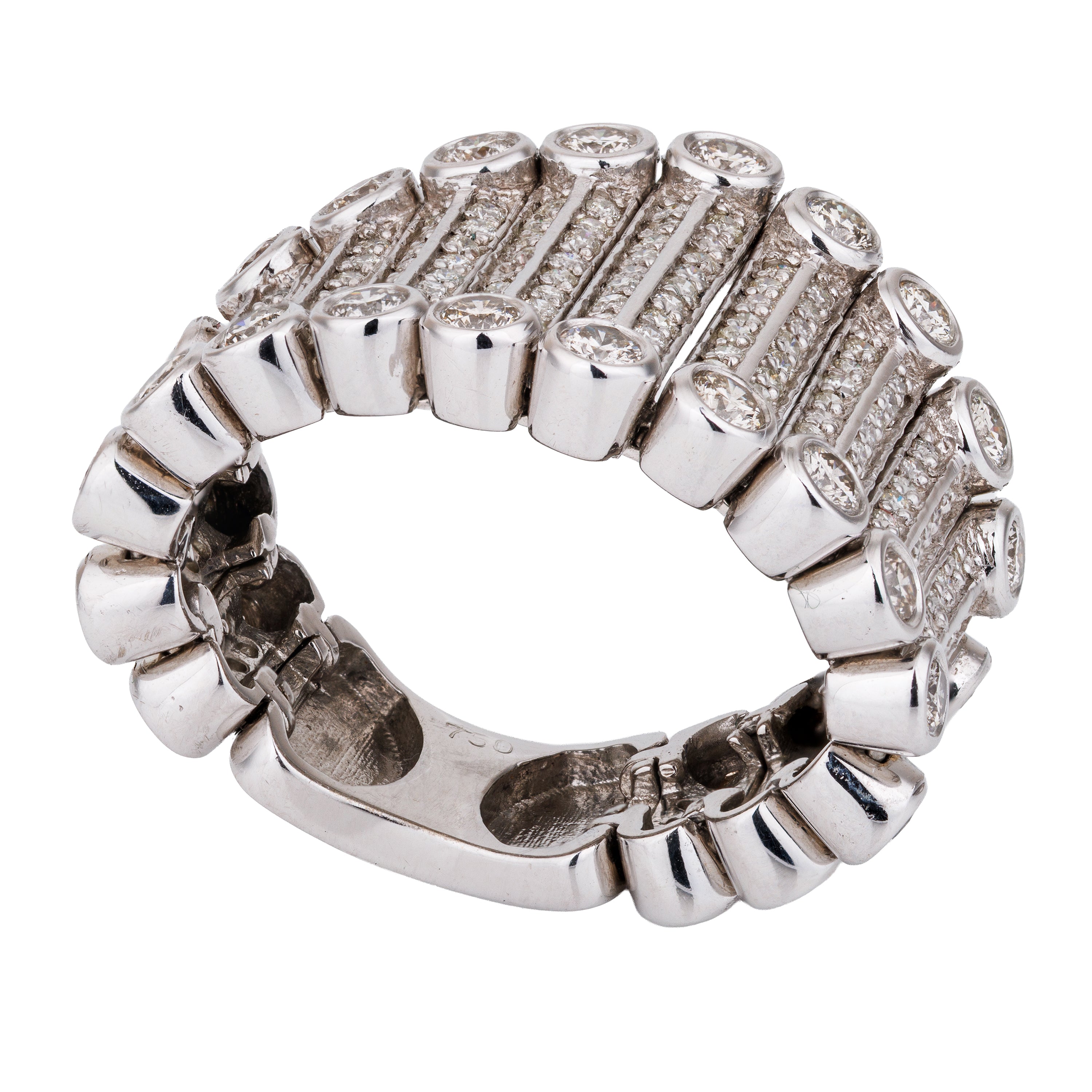 Armour Diamond Ring | 18k White Gold