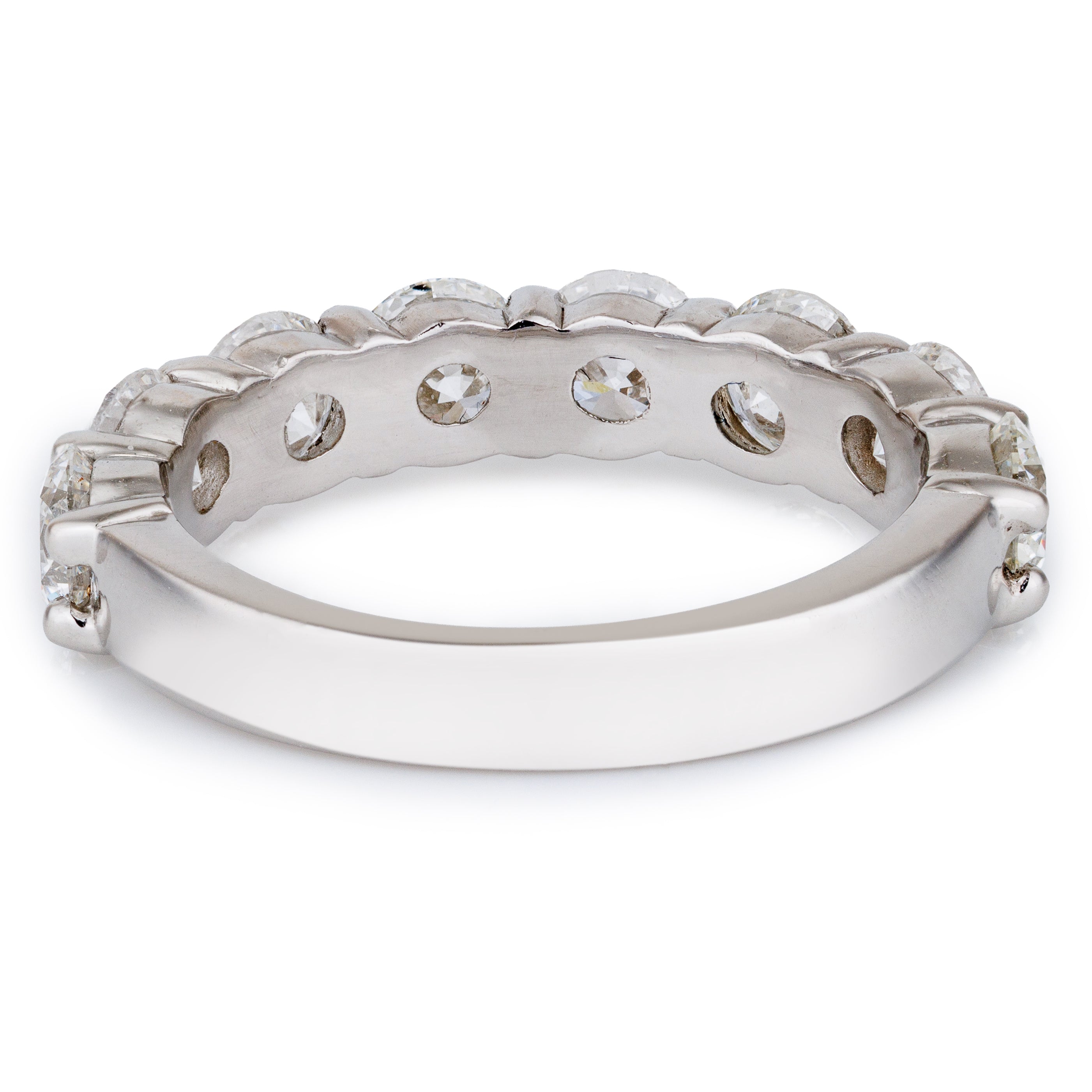 Half-Eternity Diamond Wedding Band Ring | 18k White Gold