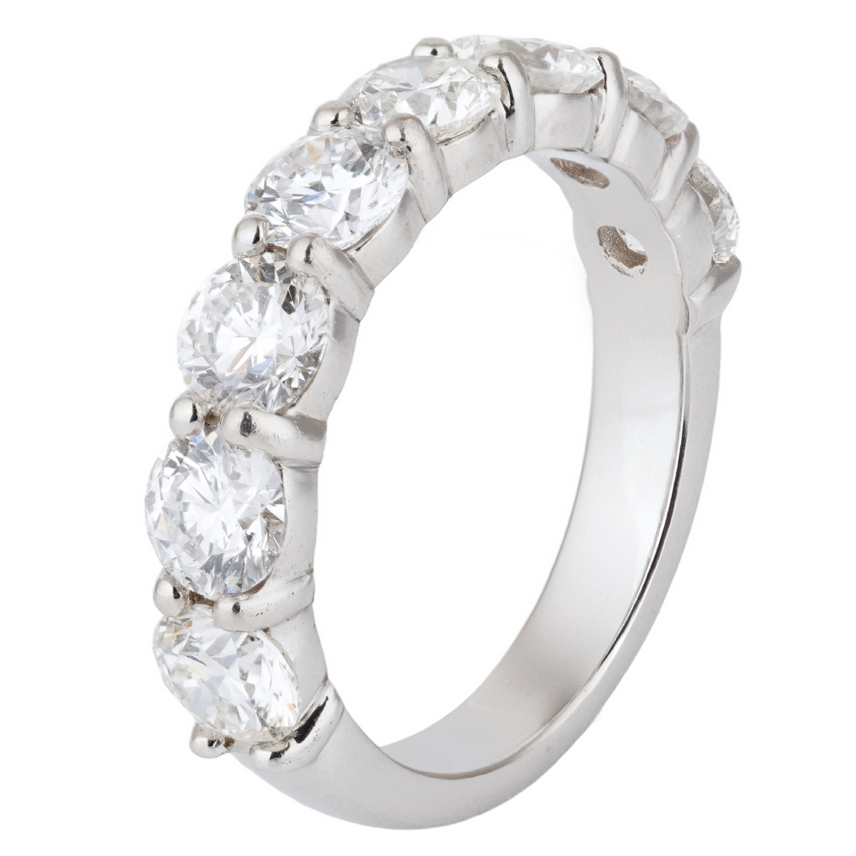 Half-Eternity Diamond Wedding Band Ring | 18k White Gold