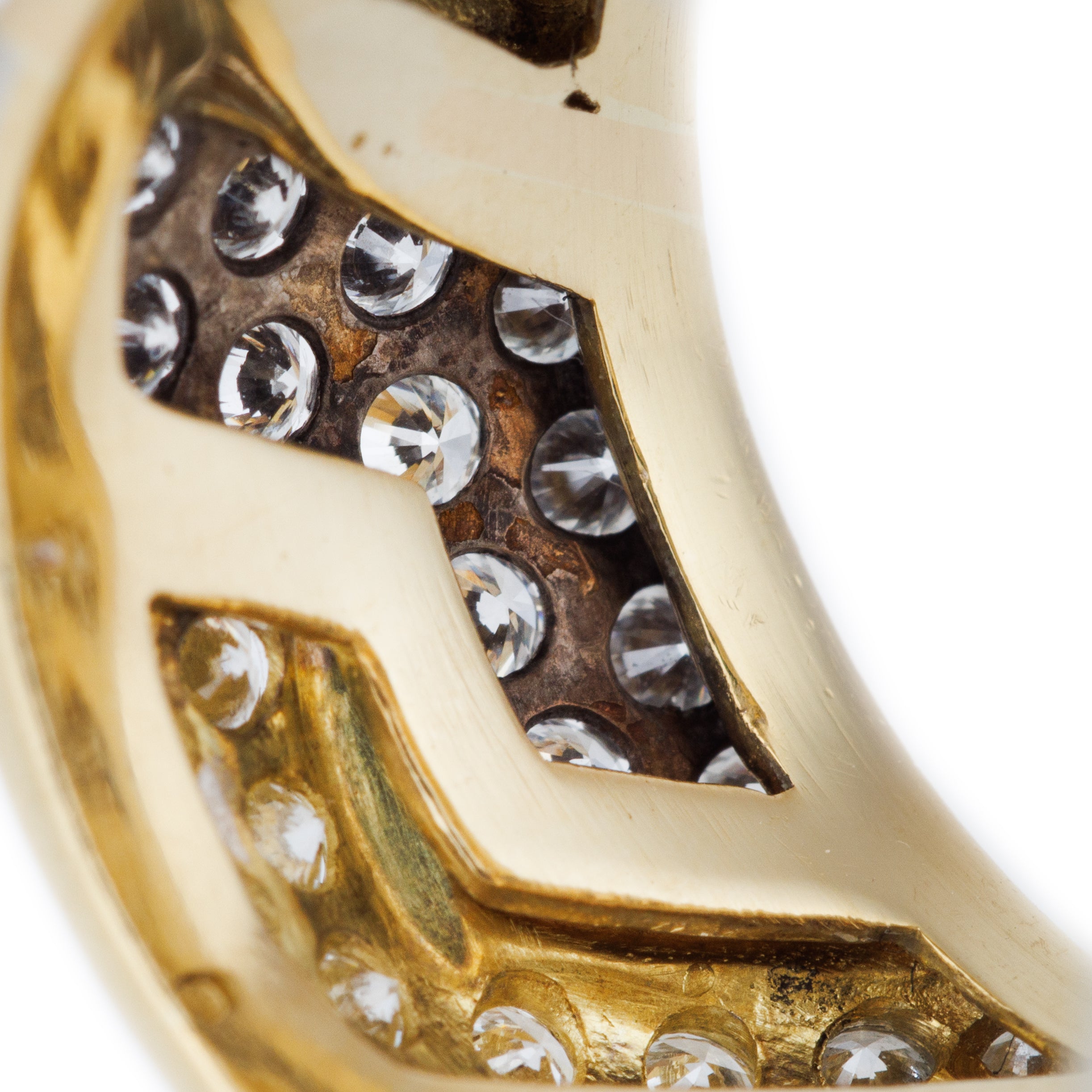 Diamond Zig-Zag Patterned Ring | 18k White & Yellow Gold