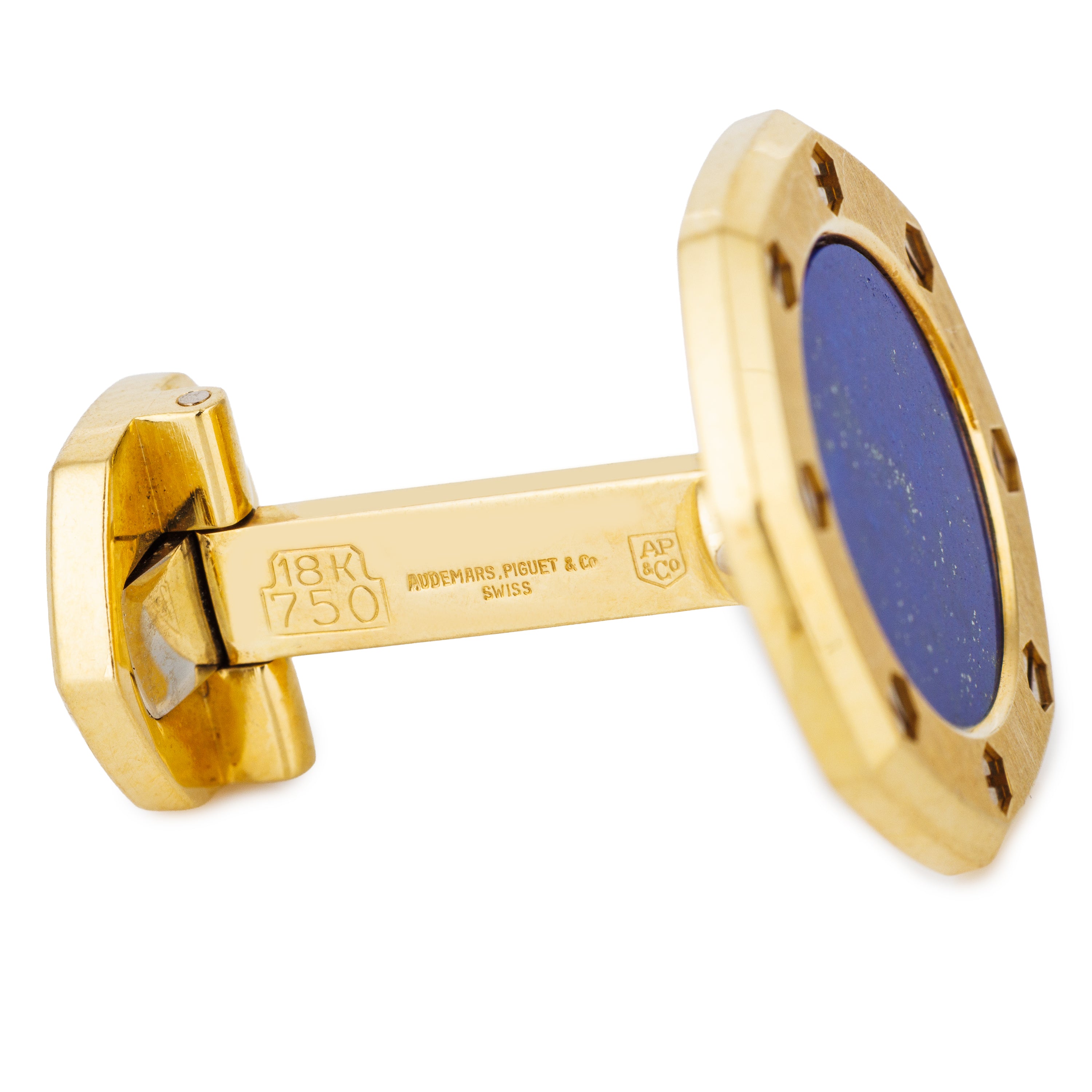Audemars Piguet Royal Oak Cufflinks | Lapis Lazuli | 18k Yellow Gold | 1990's