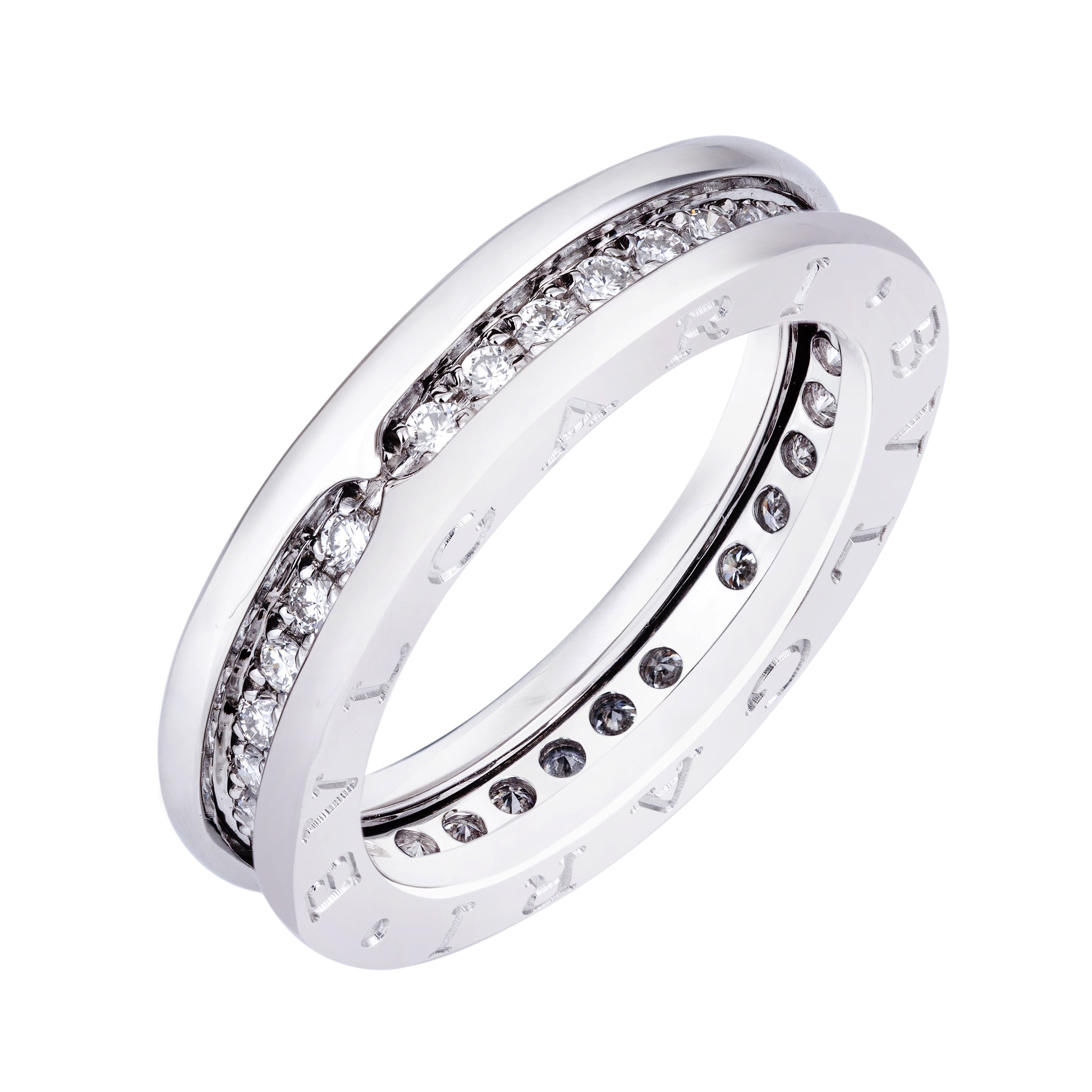 Bvlgari B.zero1 Ring | Pavé Diamonds | 18k White Gold | Size 52
