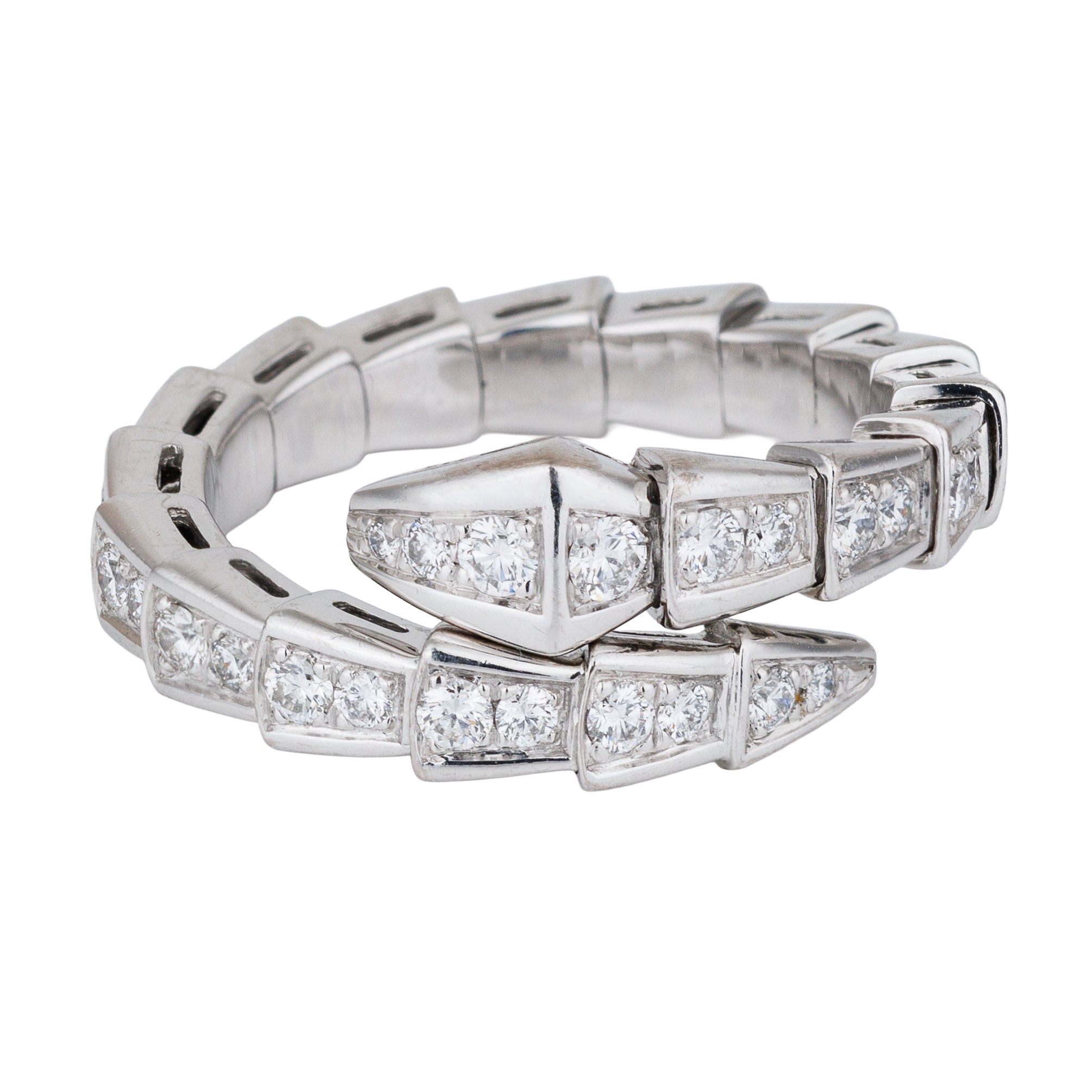 Bvlgari Serpenti Viper Ring | Pavé Diamond | 18k White Gold