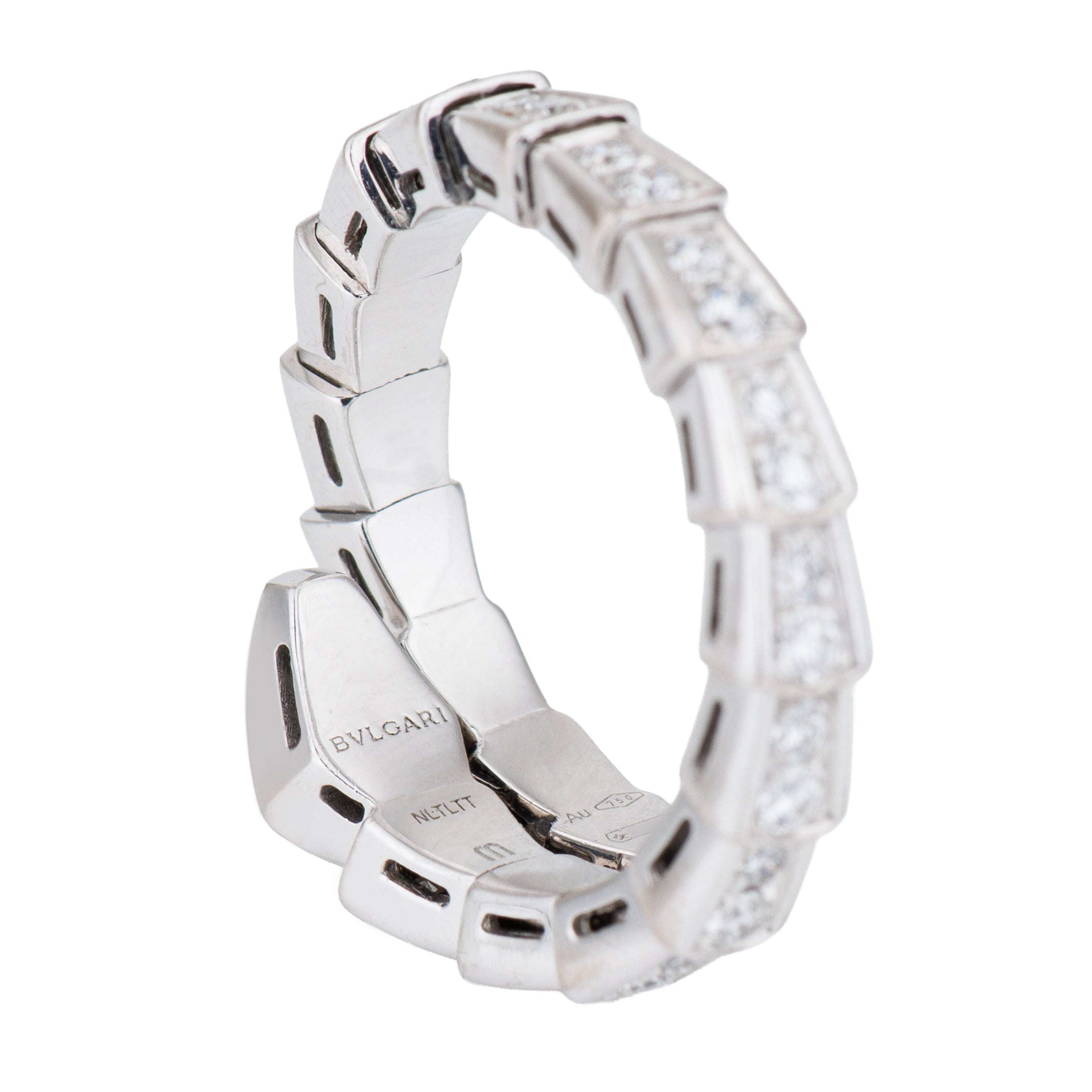 Bvlgari Serpenti Viper Ring | Pavé Diamond | 18k White Gold