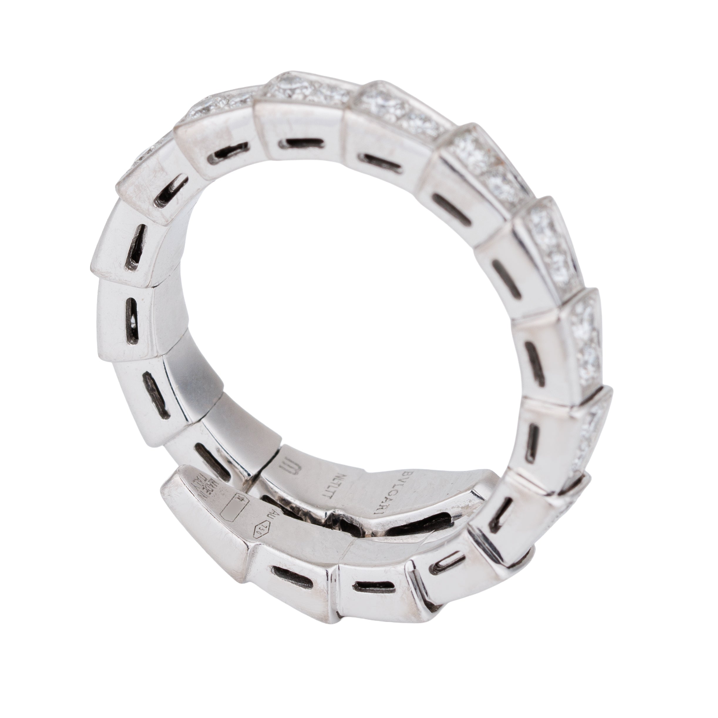 Bvlgari Serpenti Viper Ring | Pavé Diamond | 18k White Gold