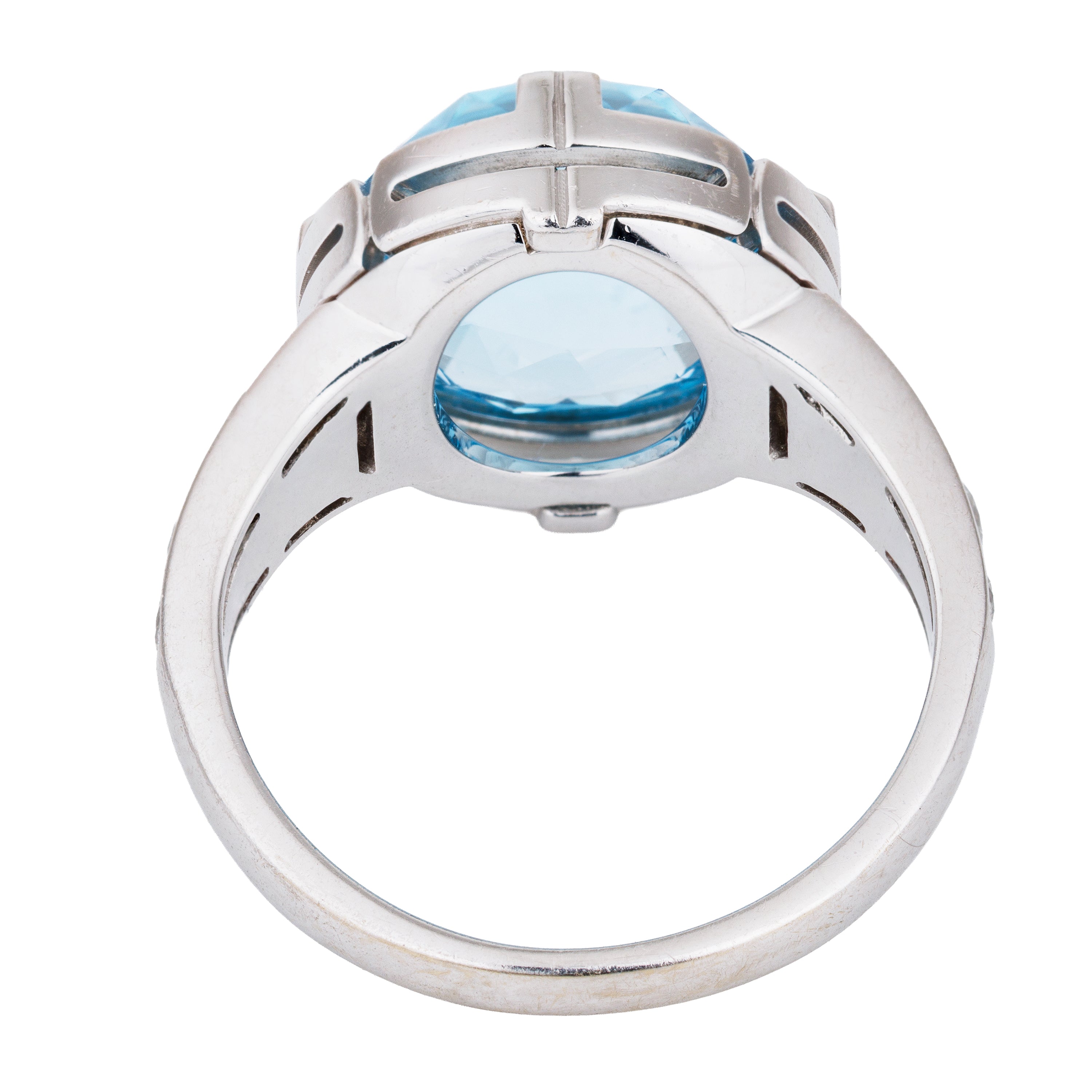 Bvlgari Parentesi Set | Blue Topaz & Diamond | Necklace, Ring & Earrings | 18k White Gold