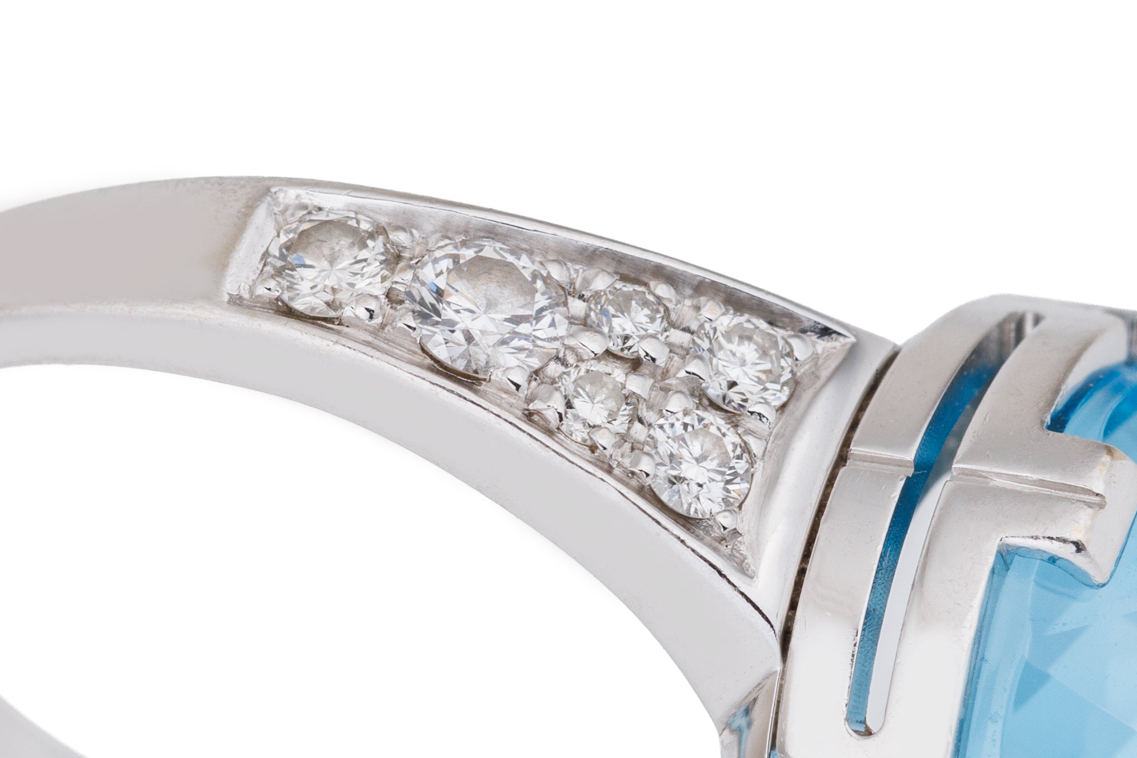 Bvlgari Parentesi Set | Blue Topaz & Diamond | Necklace, Ring & Earrings | 18k White Gold