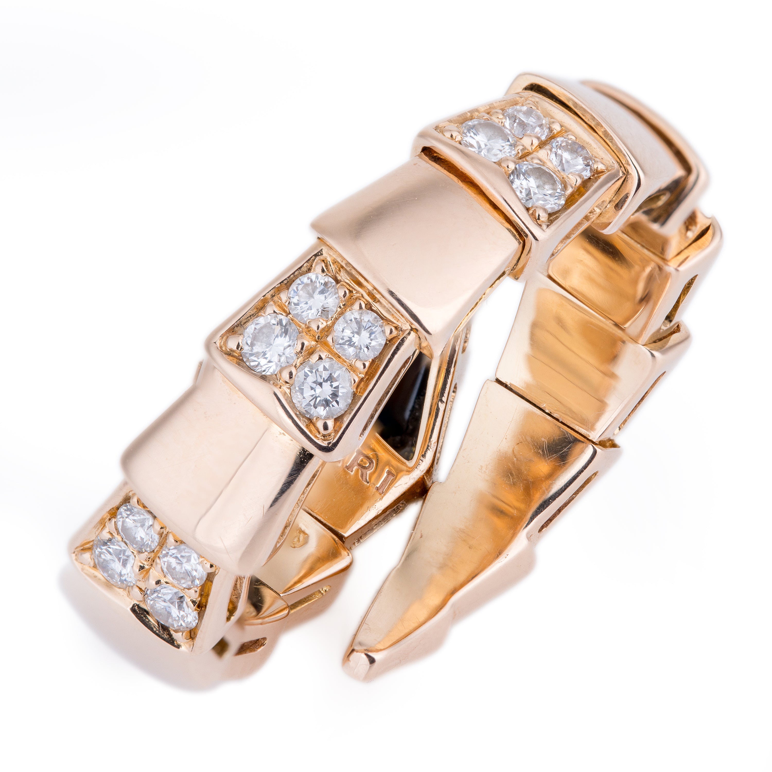 Bvlgari Serpenti Viper Onyx & Diamond Ring | 18k Rose Gold