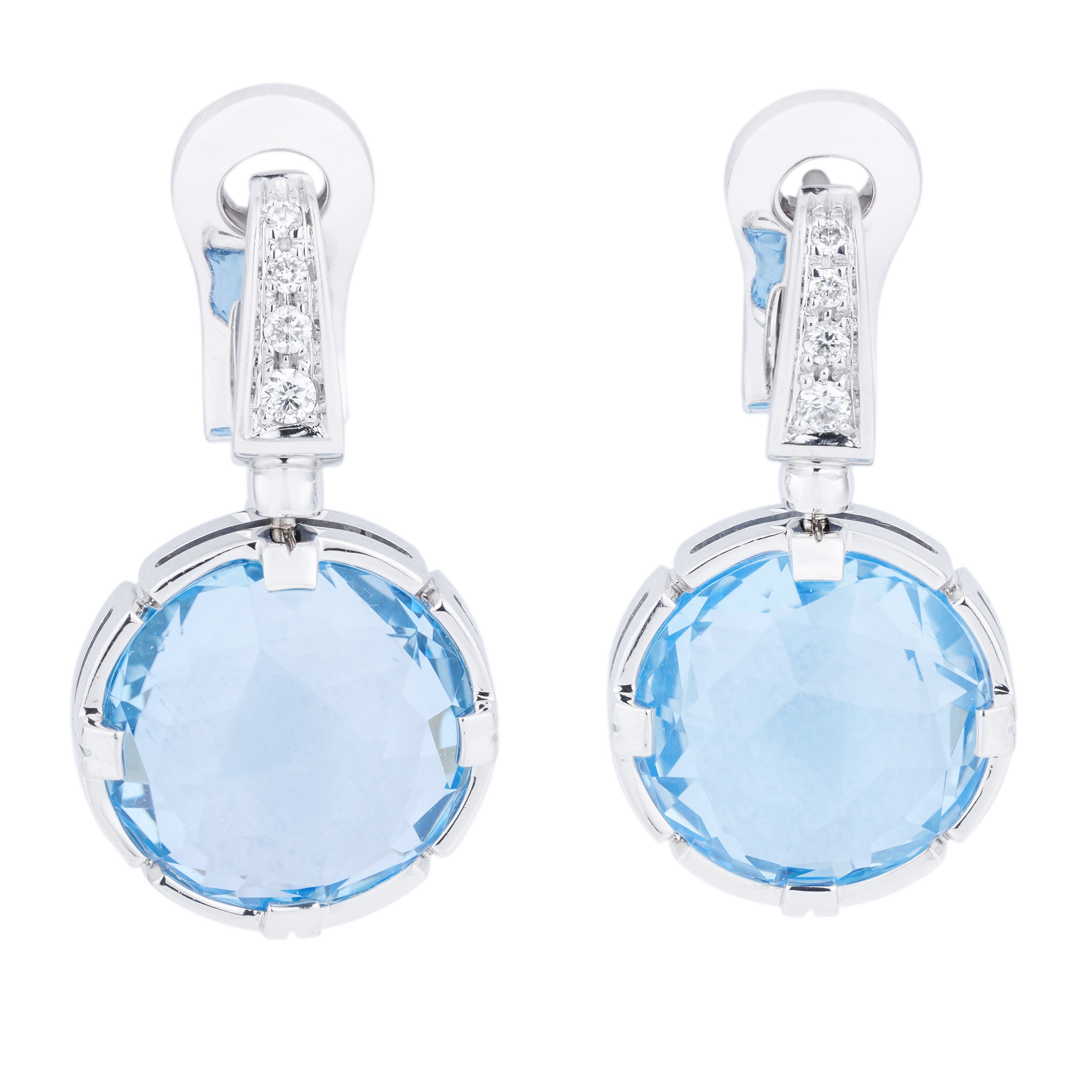 Bvlgari Parentesi Set | Blue Topaz & Diamond | Necklace, Ring & Earrings | 18k White Gold