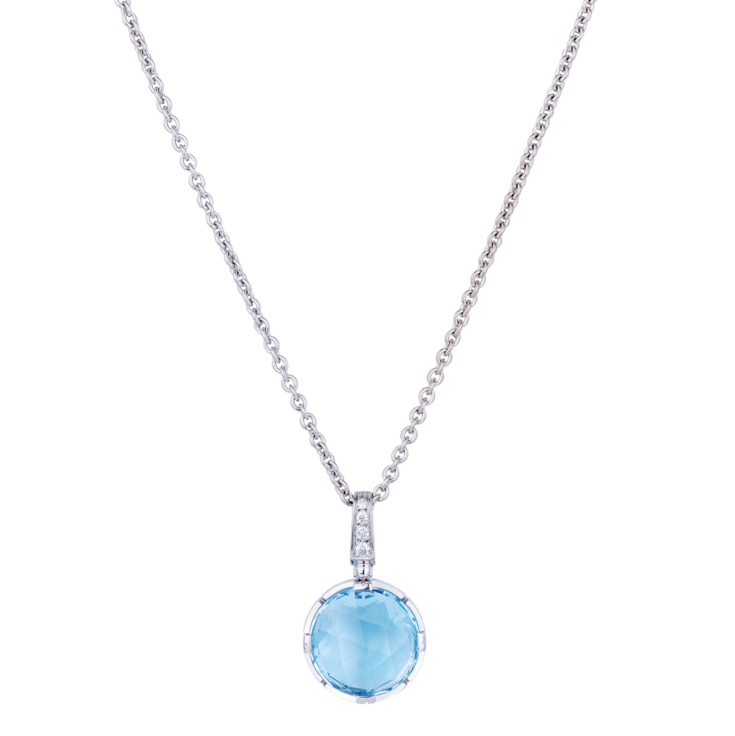 Bvlgari Parentesi Set | Necklace, Ring & Earrings | Blue Topaz & Diamond | 18k White Gold