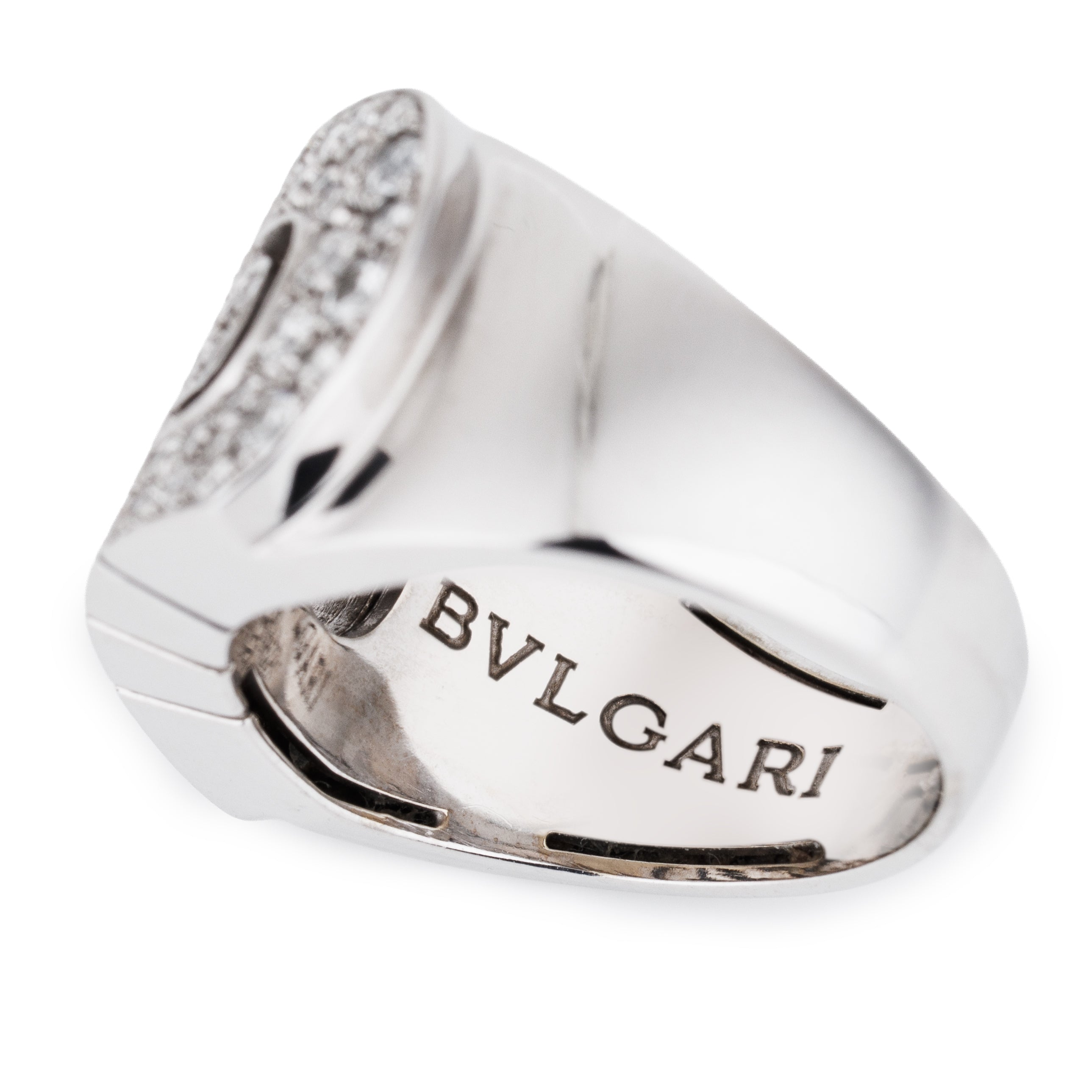 Bvlgari Parentesi Ring | Pavé Diamonds | 18k White Gold