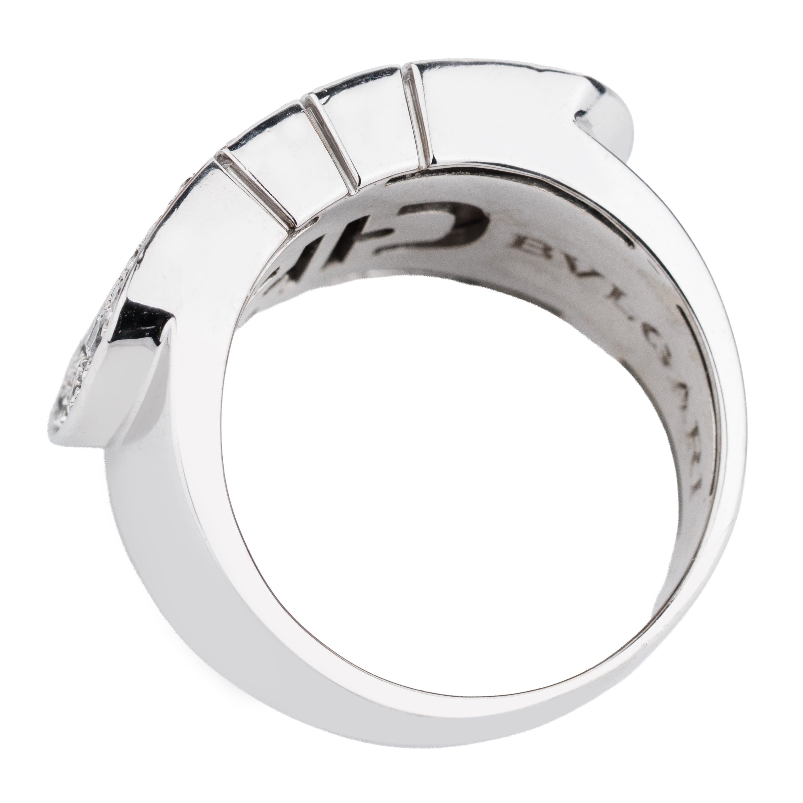 Bvlgari Parentesi Ring | Pavé Diamonds | 18k White Gold