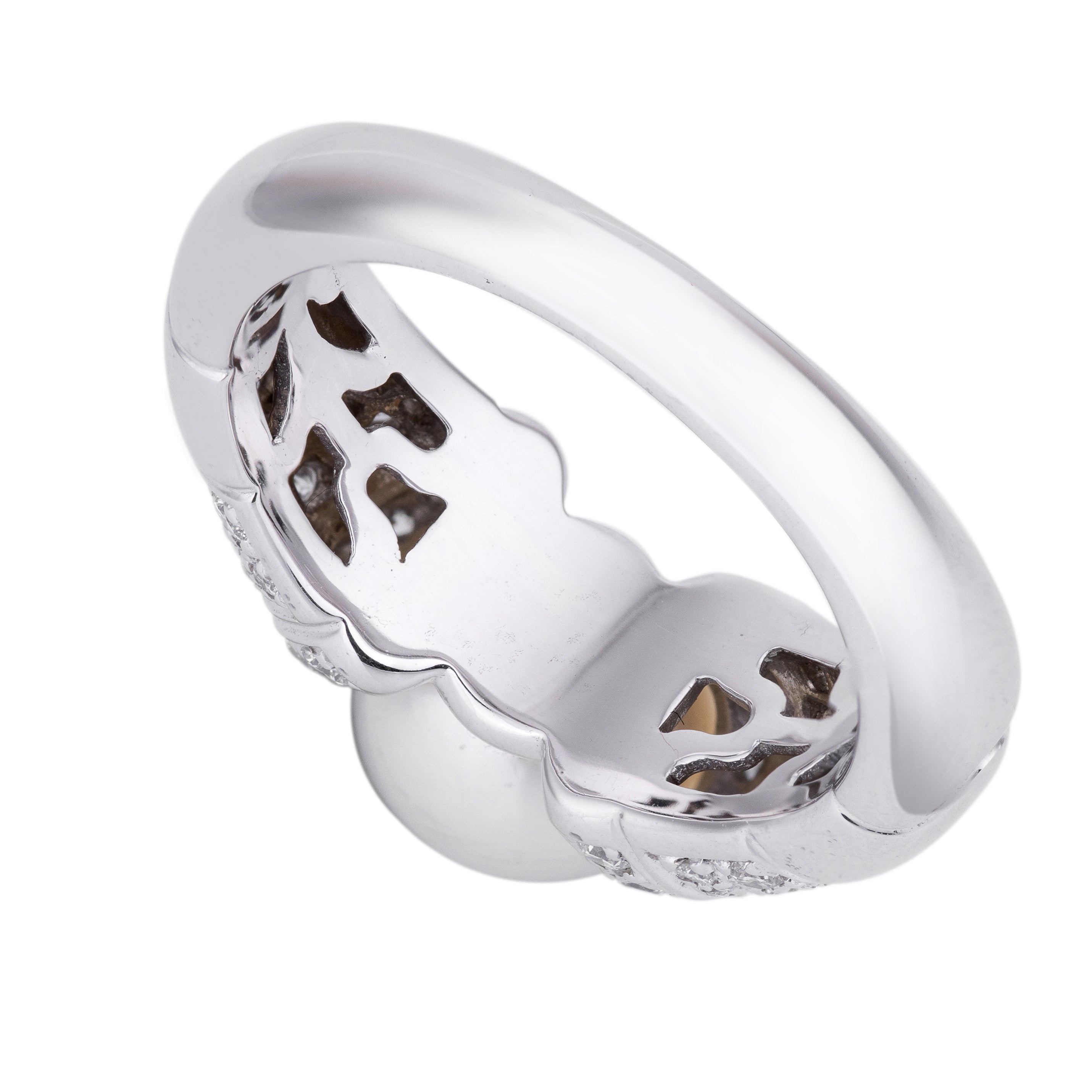 Bvlgari Passo Doppio Pearl & Diamond Ring | 18k White Gold | 1980's