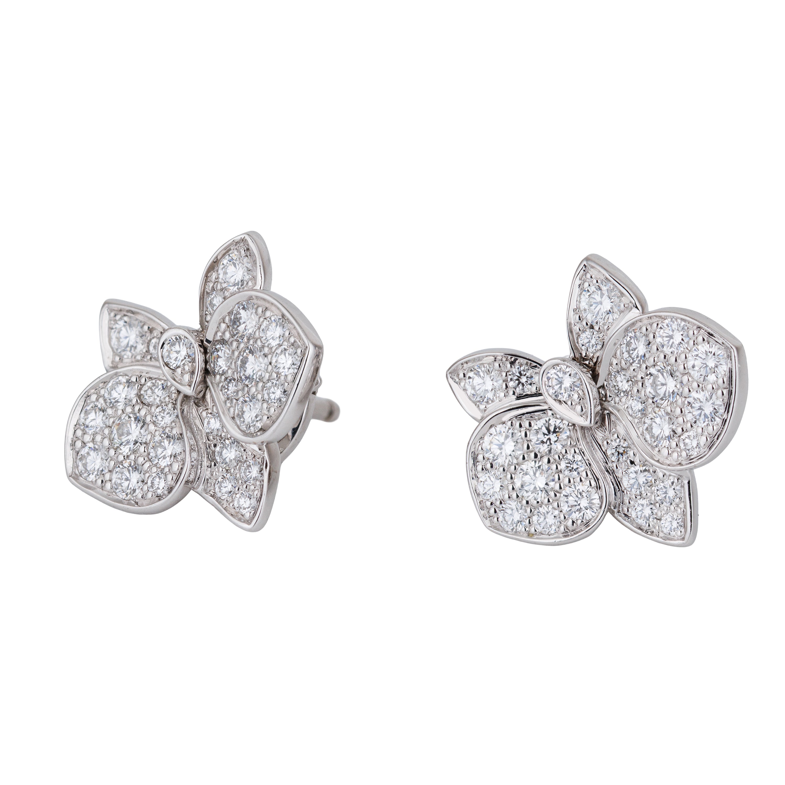 Cartier Caresse d’Orchidées Diamond Stud Earrings | 18k White Gold