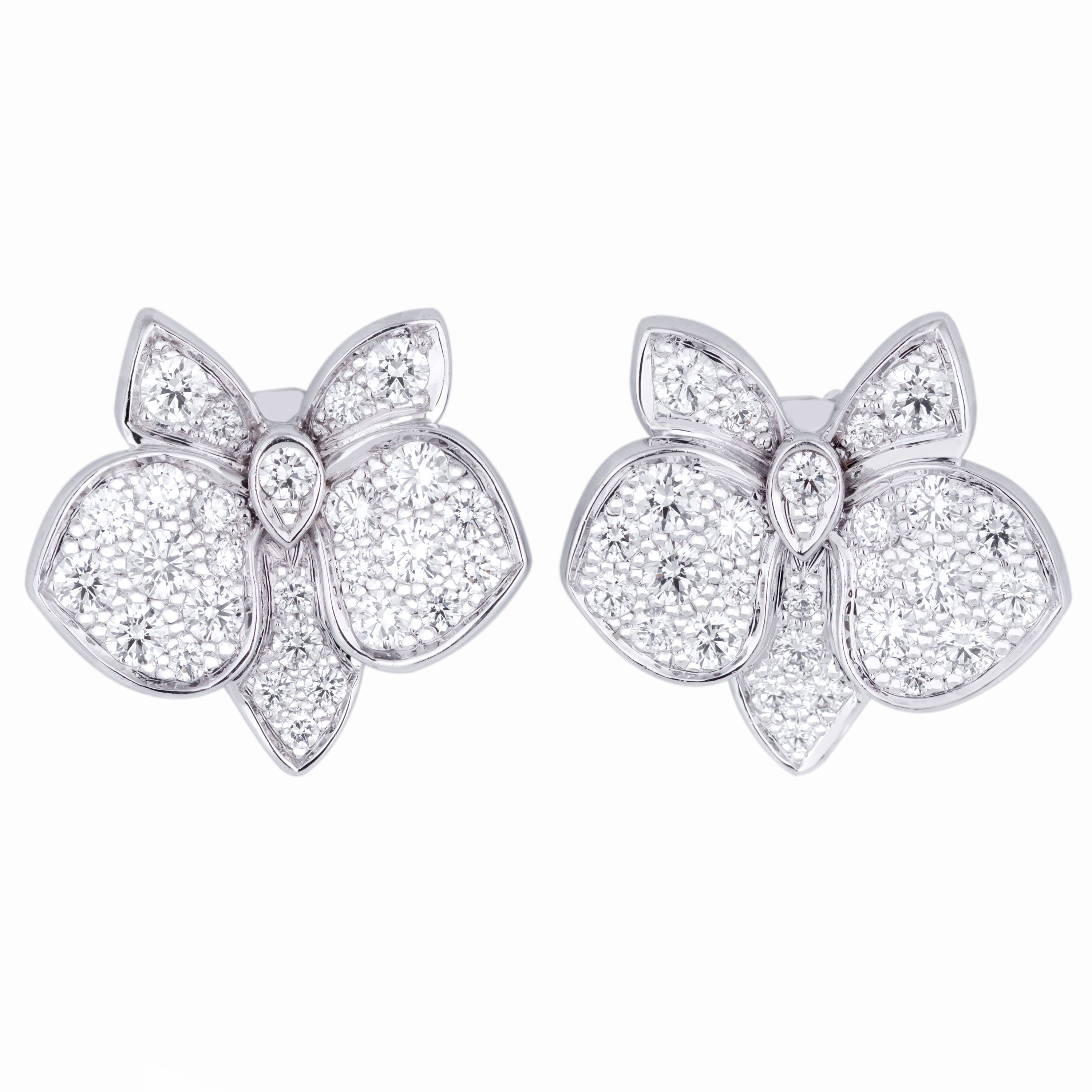 Cartier Caresse d’Orchidées Diamond Stud Earrings | 18k White Gold