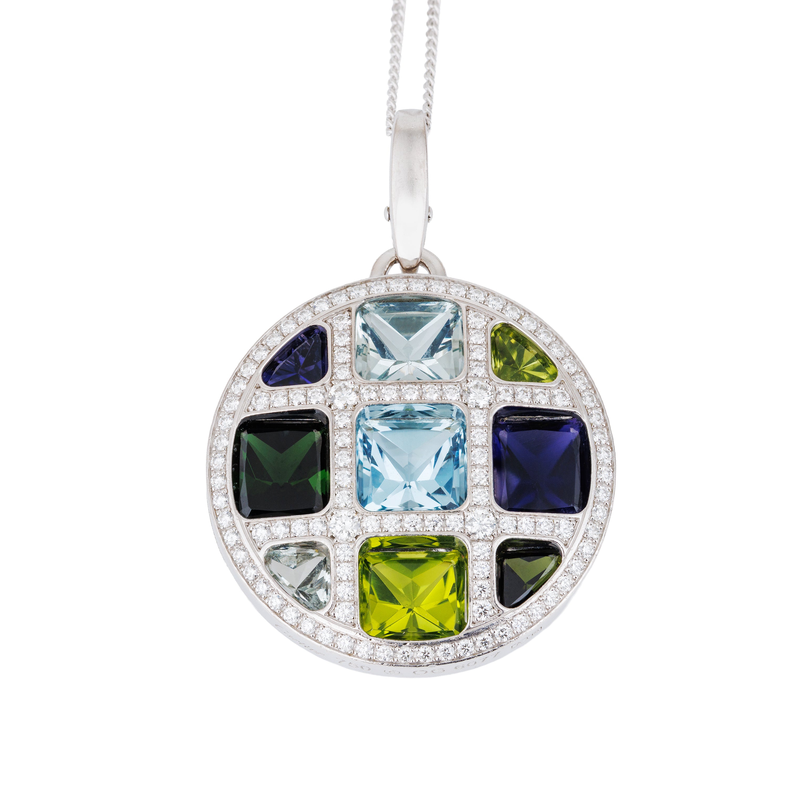 Cartier Pasha de Cartier Pendant Necklace | Multi Gemstones | 18k White Gold | 2000's