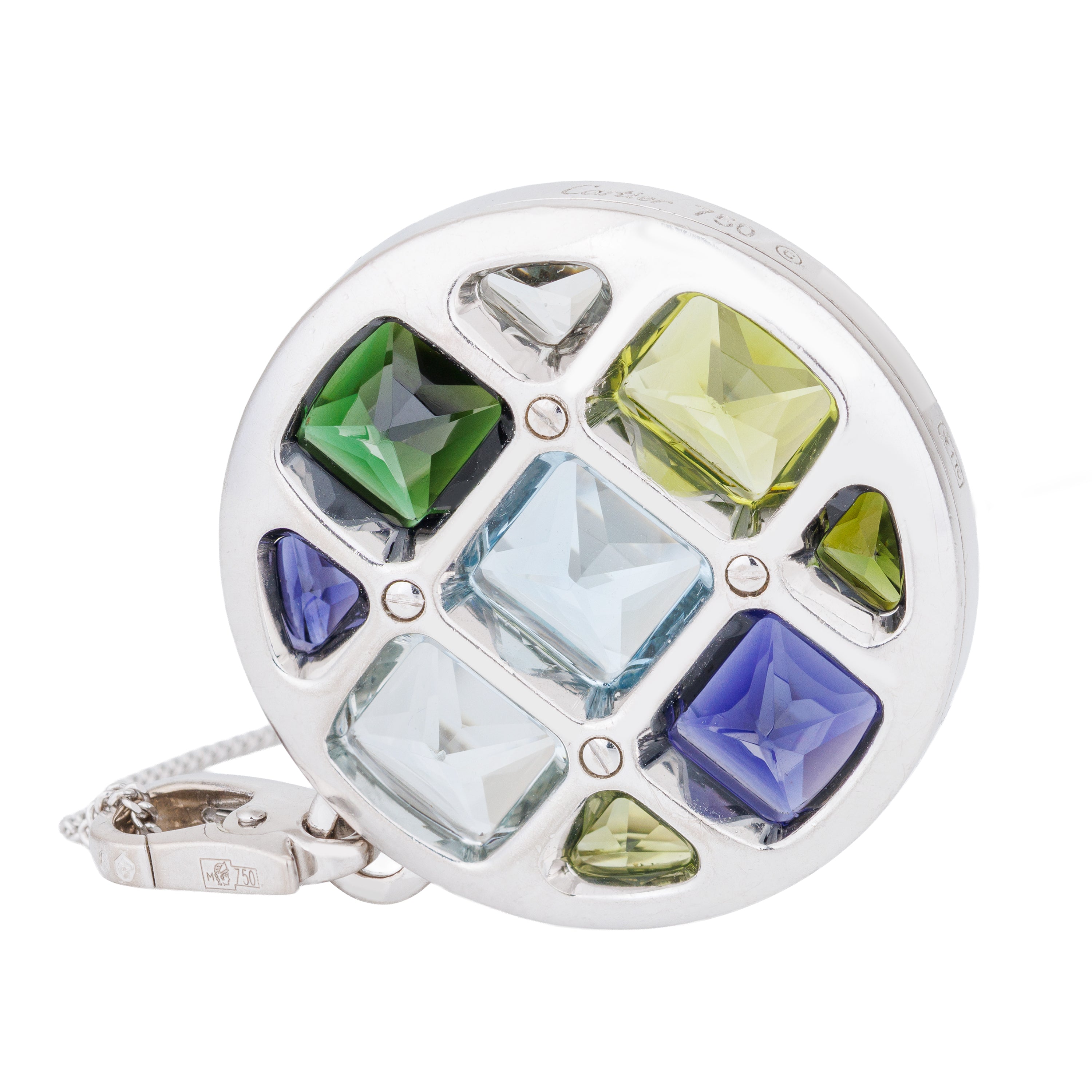 Cartier Pasha de Cartier Pendant Necklace | Multi Gemstones | 18k White Gold | 2000's