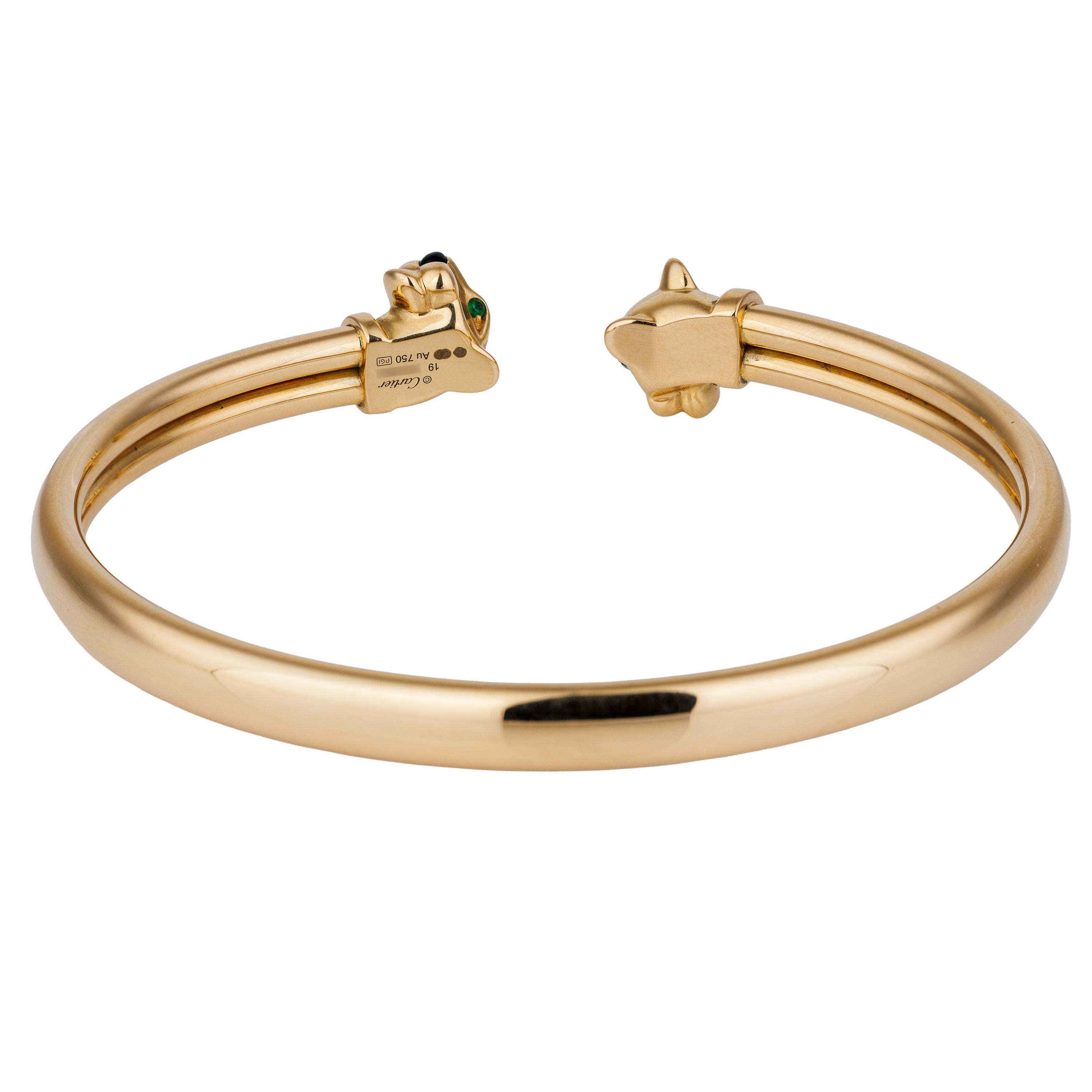 Cartier | Panthère de Cartier Bracelet | Tsavorite Garnets & Onyx | 18k Yellow Gold | Size 19 | Box & Paper | 2019