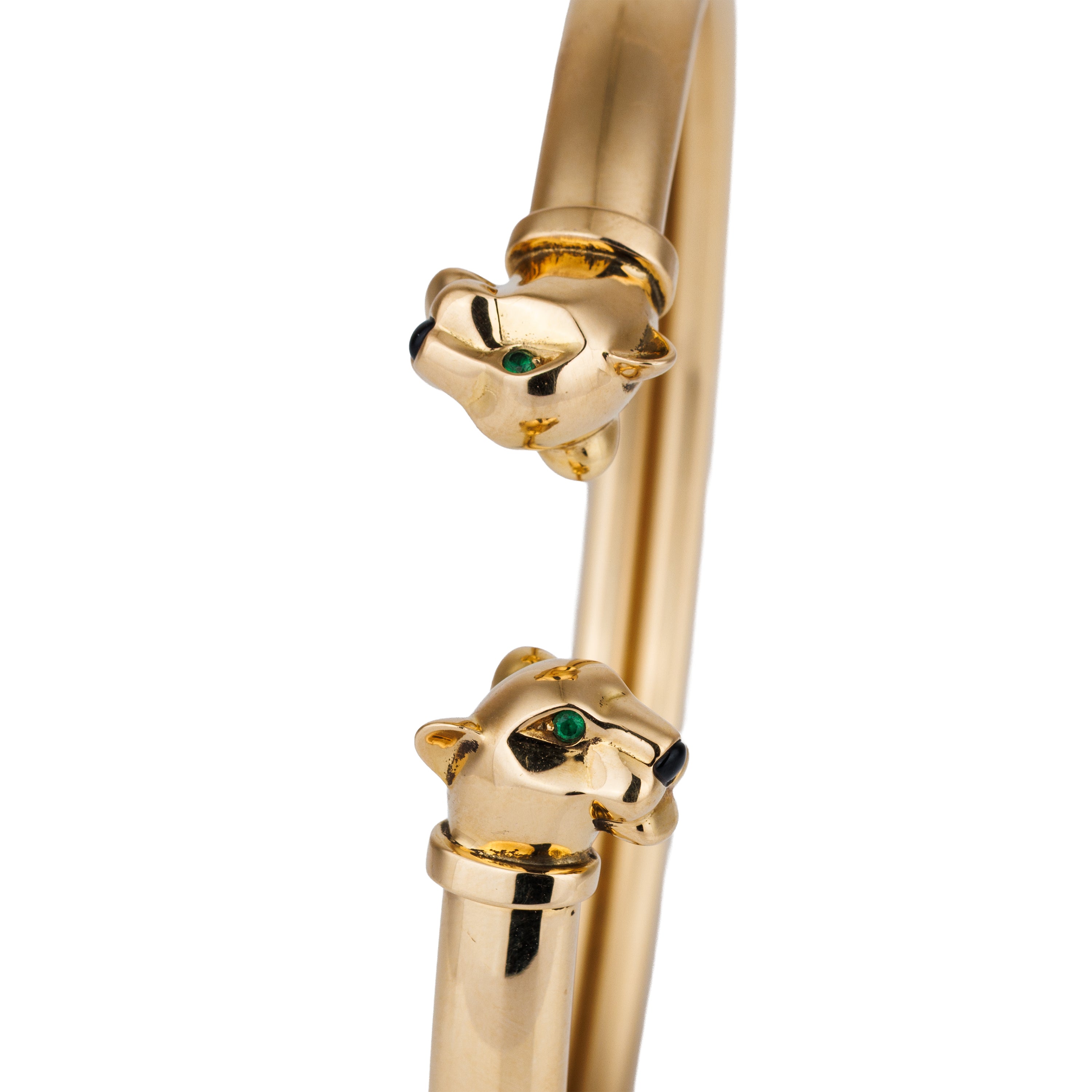 Cartier | Panthère de Cartier Bracelet | Tsavorite Garnets & Onyx | 18k Yellow Gold | Size 19 | Box & Paper | 2019