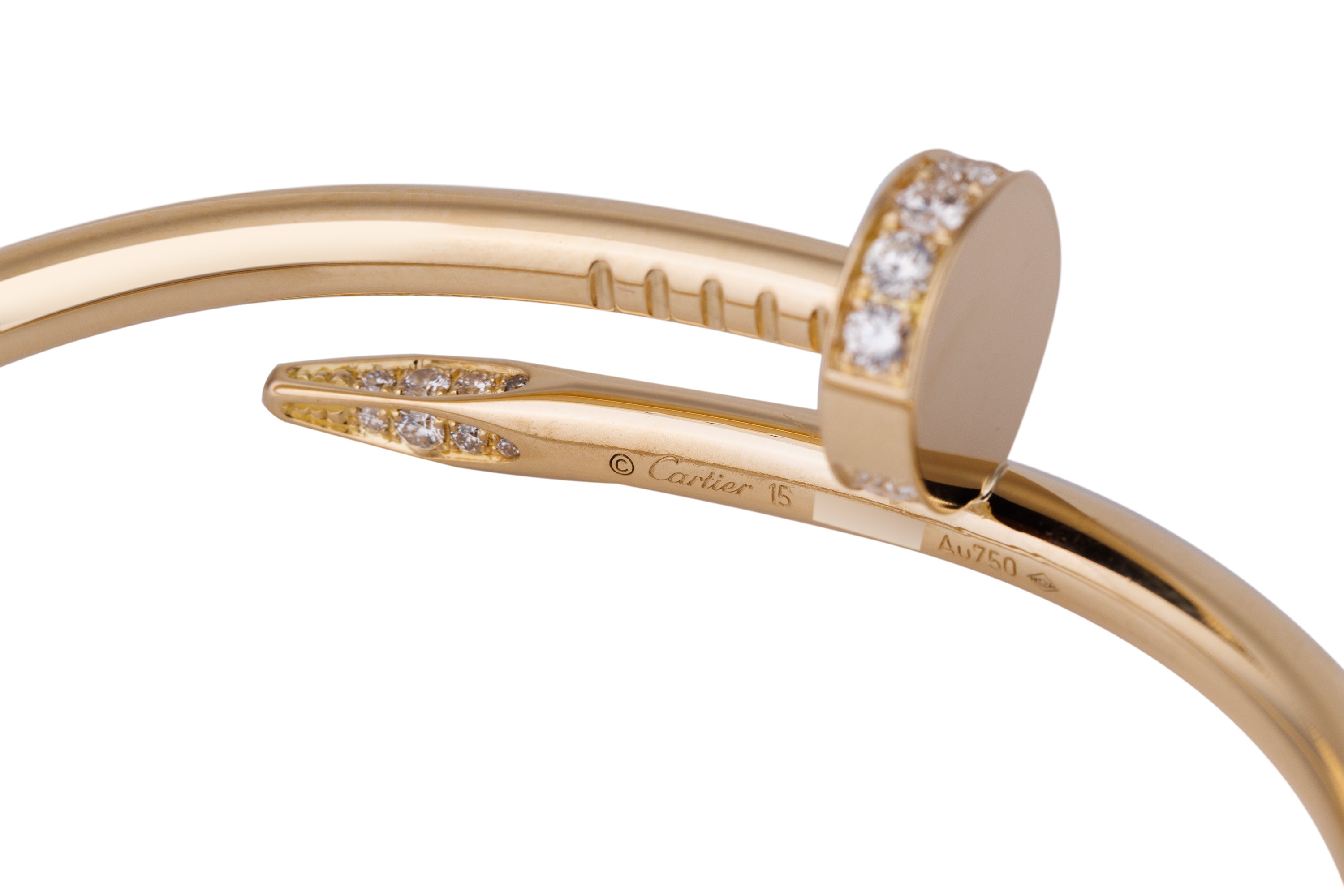 Cartier Juste Un Clou Diamond Bracelet, Classic Model, Size 15 | 18K Yellow Gold