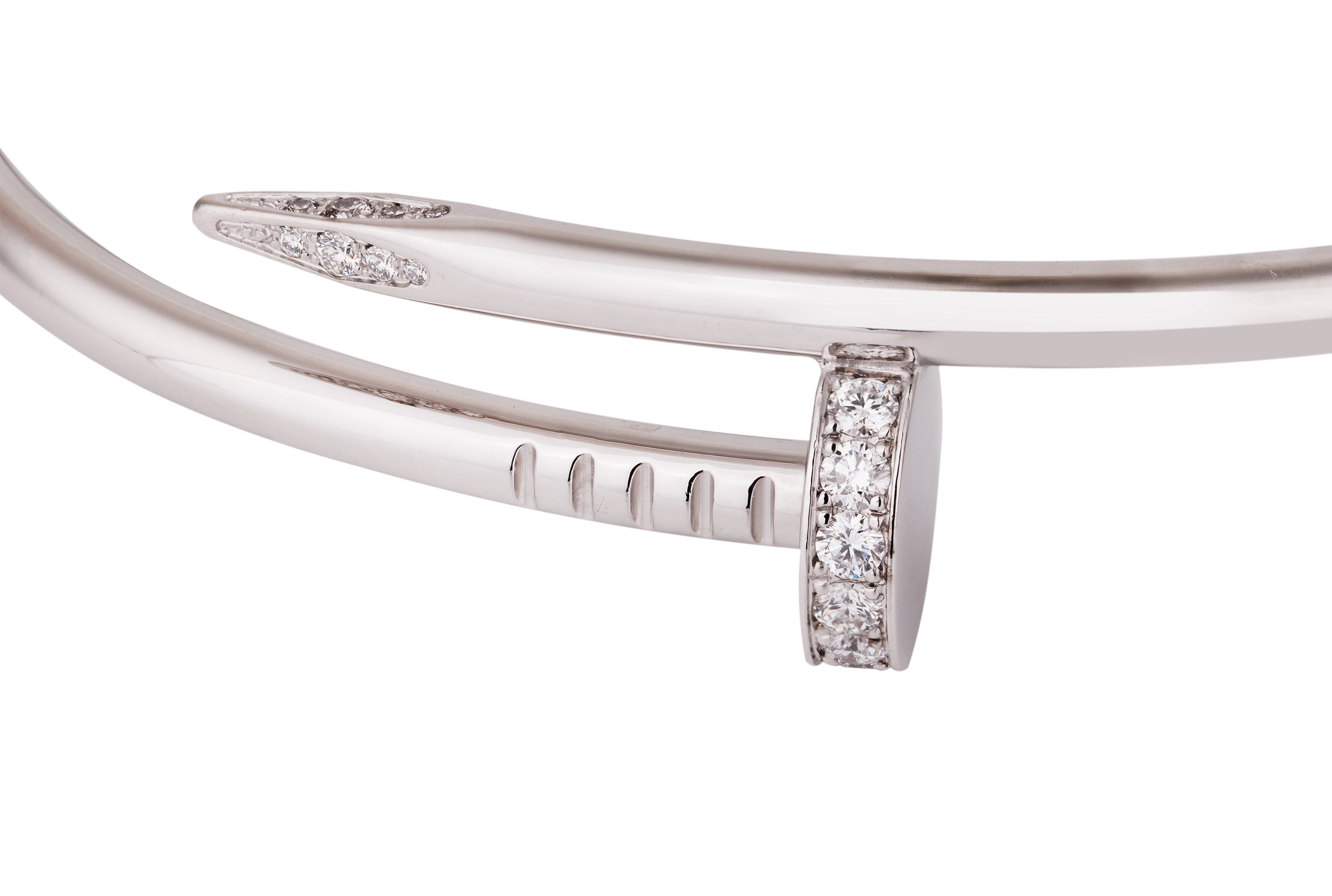 Cartier Juste Un Clou Diamond Bracelet, Classic Model, Size 18 | 18k White Gold